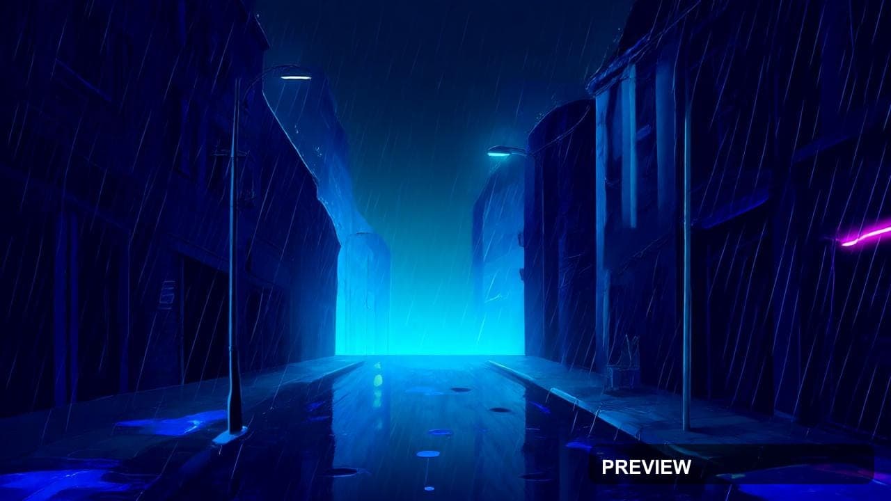 a neon-lit rain-soaked street, stylized illustration, clean shapes, bold cont... — wallpaper — 1280×720, Neon, Stylized Illustration, Bold