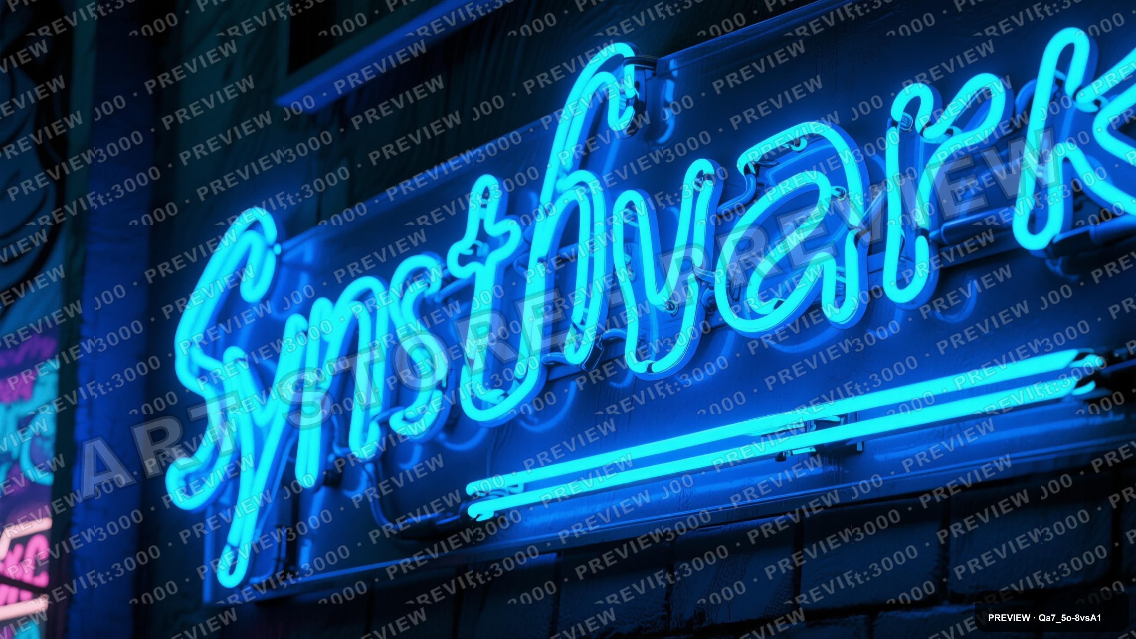 Neon Signs, Synthwave aesthetic, Comic Book, Moody mood, Blue accents, ultra ... — wallpaper — 3840×2160, Neon, Cinematic, Moody