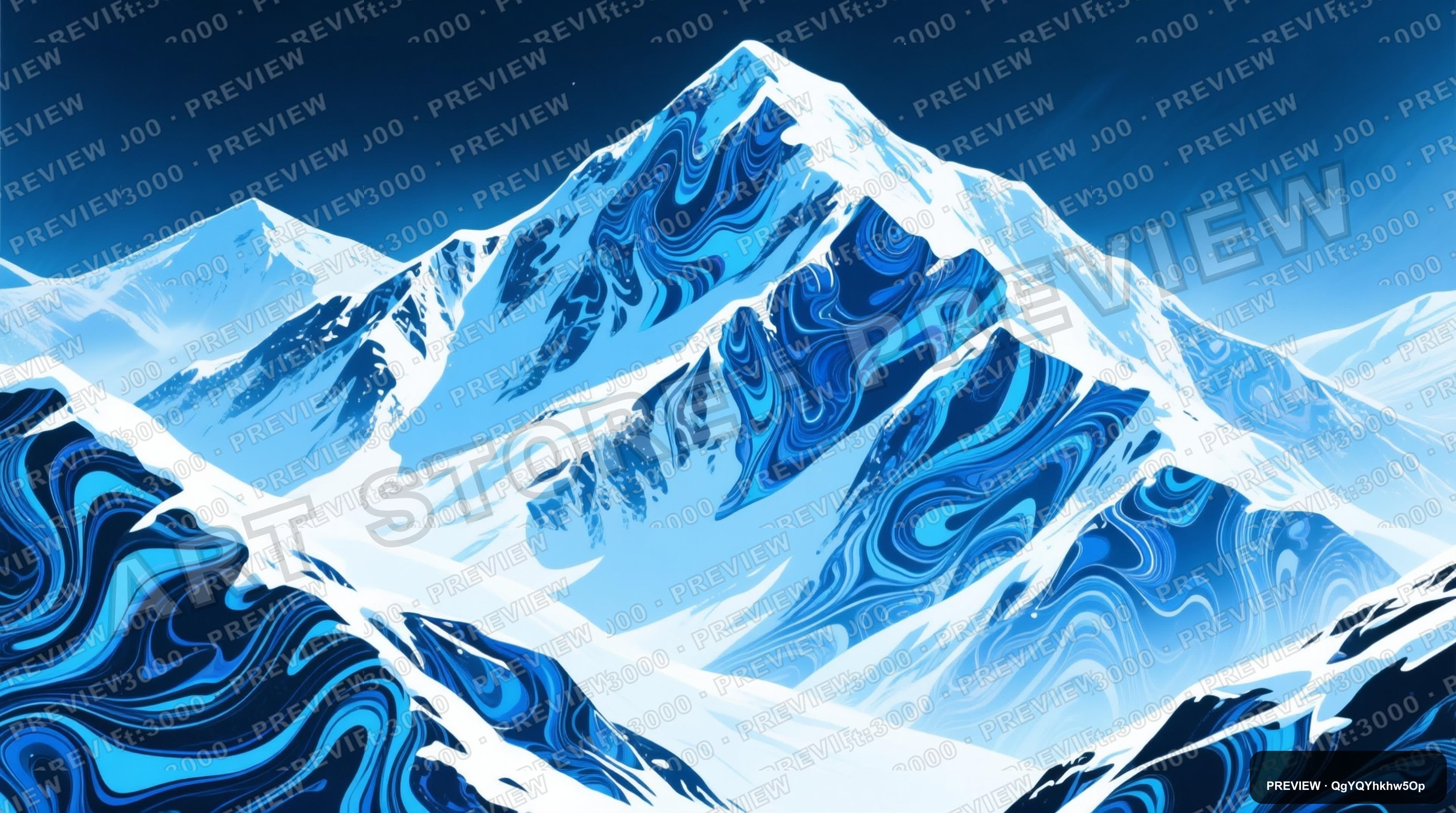Snowy Peaks, Cyberpunk aesthetic, Risograph, Dreamy mood, Indigo accents, Liq... — wallpaper — 3840×2144, Cyberpunk, Cinematic, Dreamy