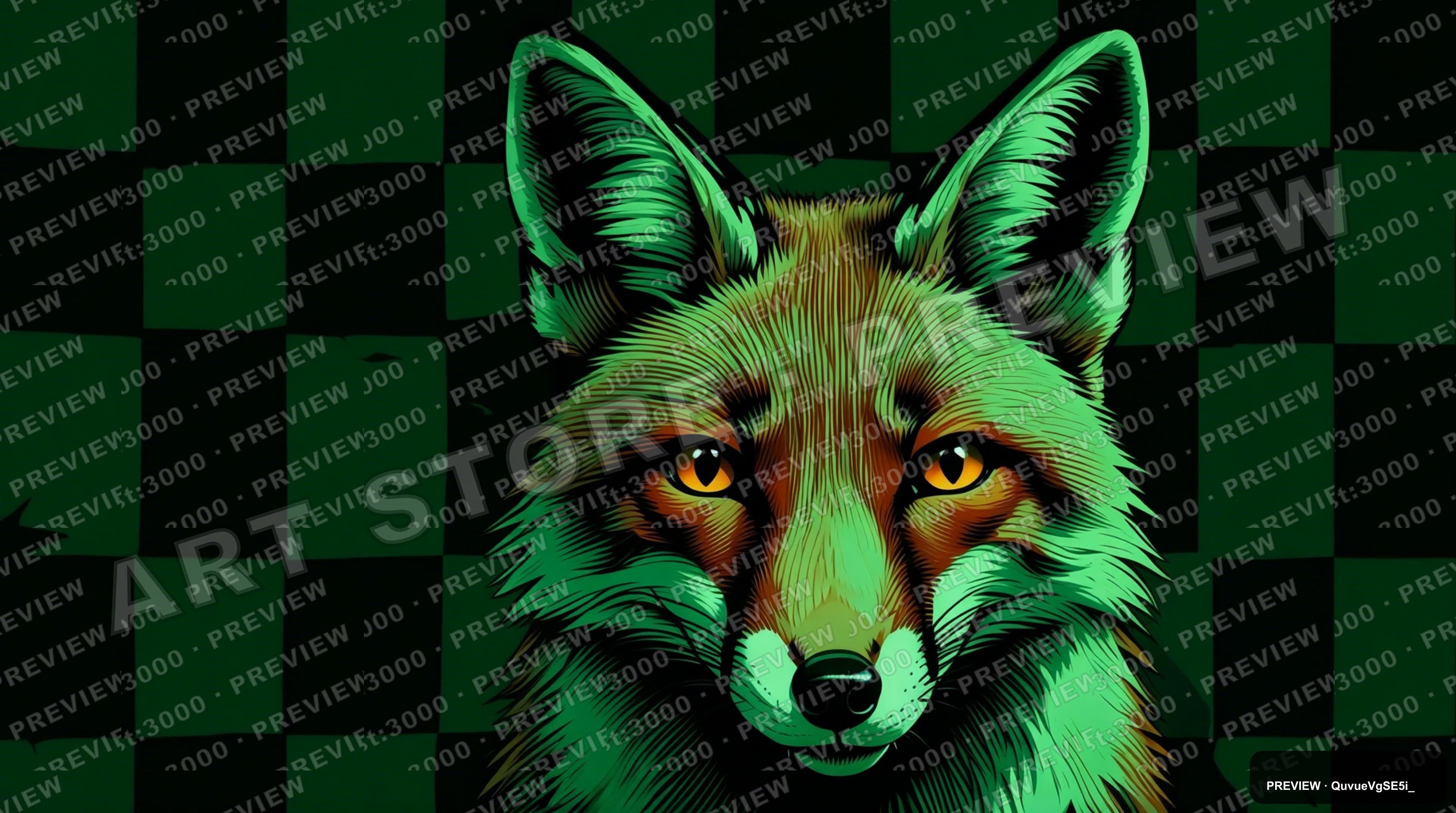 Foxes, Chill aesthetic, Woodcut, Dark mood, Green accents, Checkerboard patte... — wallpaper — 3840×2144, Space, Cinematic, Dark