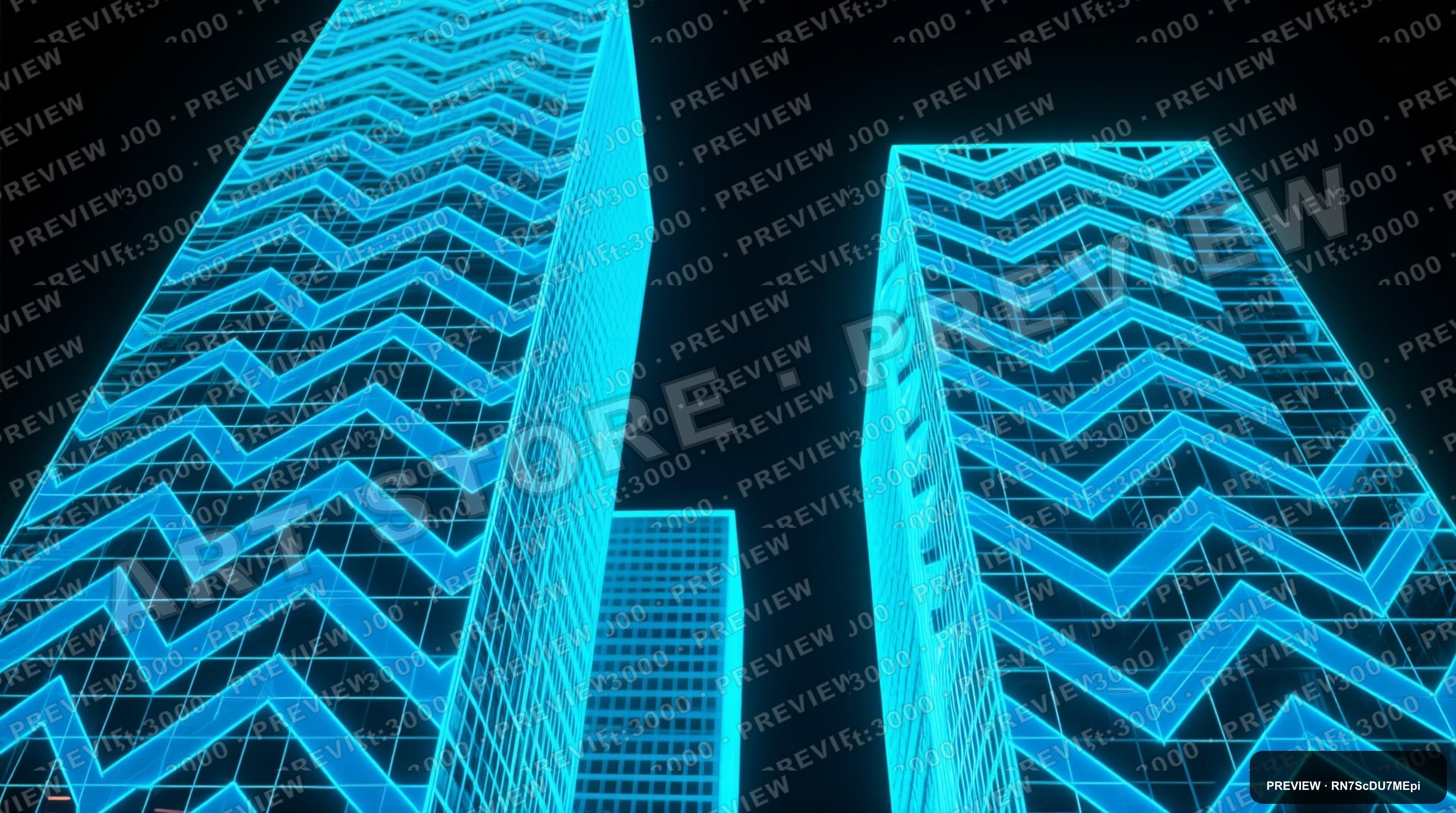 Glass Towers, Retro Arcade aesthetic, Wireframe, Energetic mood, Neon Blue ac... — wallpaper — 3840×2144, Neon, Cinematic, Energetic