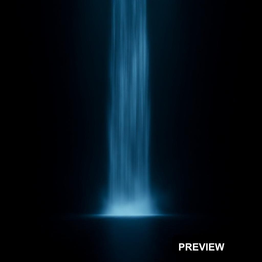 Waterfall, Industrial aesthetic, 3D Render, Mysterious mood, Black accents, h... — wallpaper — 1024×1024, Space, Cinematic, Mysterious