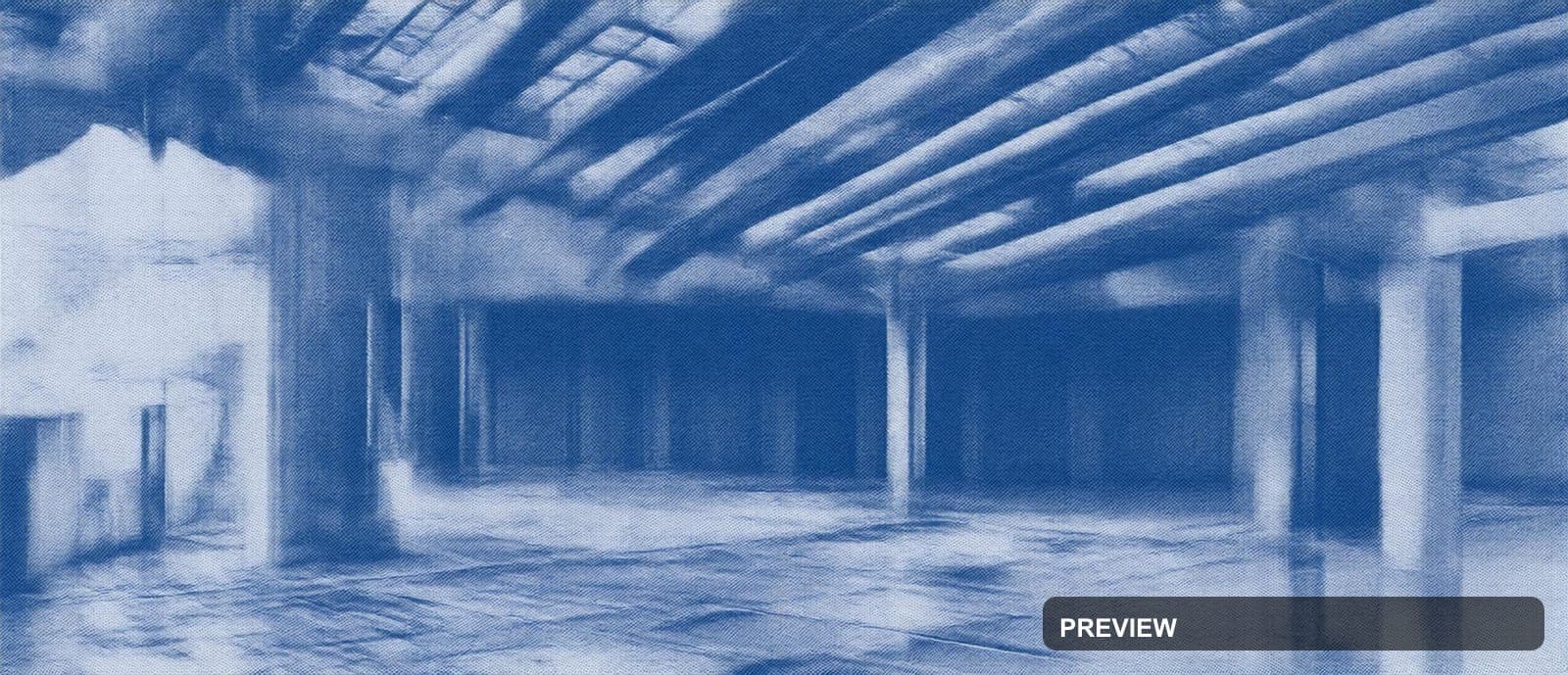 Concrete Brutalism, Industrial aesthetic, Screen Print, Clean mood, Indigo ac... — wallpaper — 2528×1088, Space, Cinematic, Clean