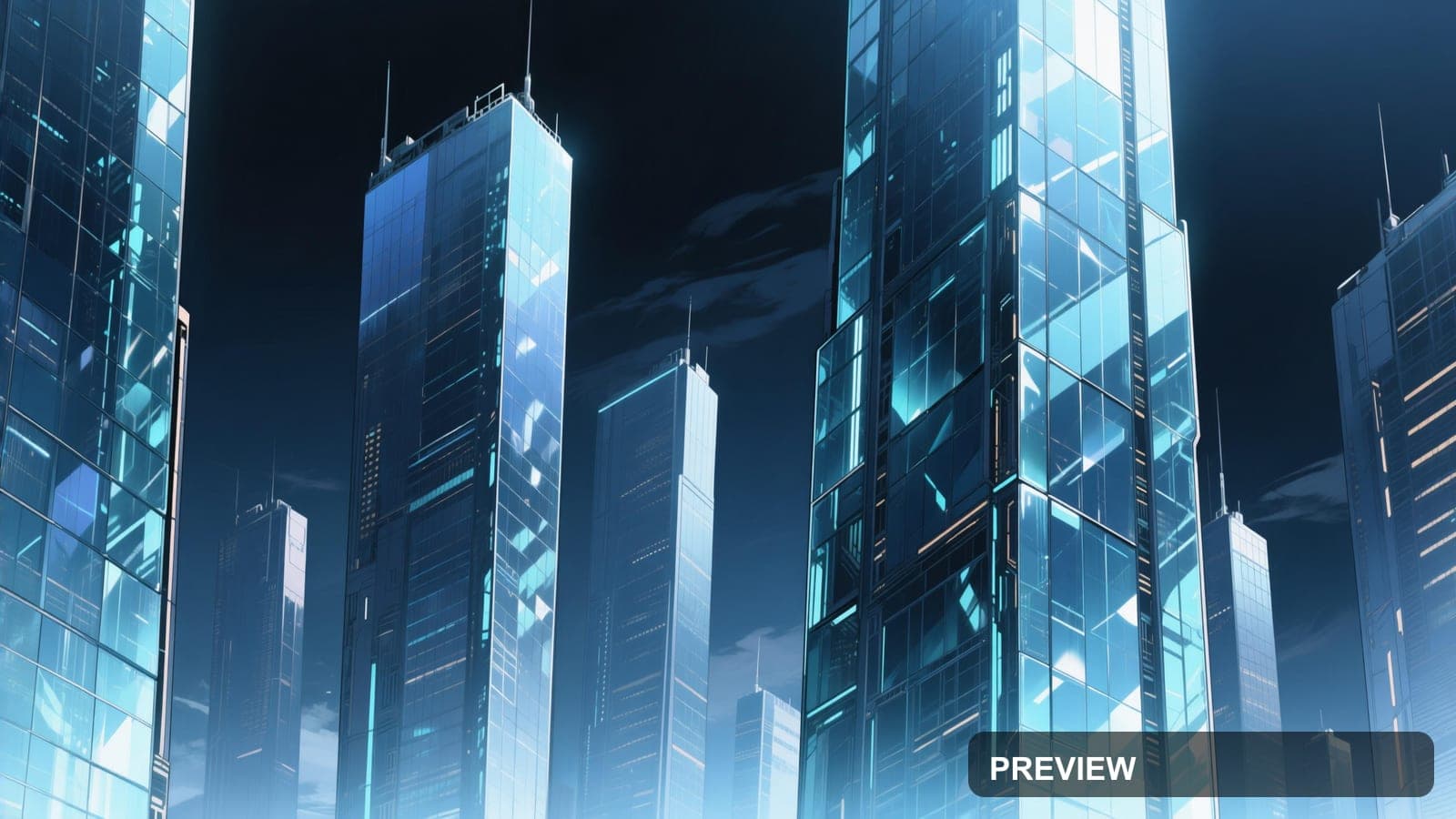 Glass Towers, Mystic aesthetic, Manga, Futuristic mood, High Contrast accents... — wallpaper — 3840×2160, Space, Cinematic, Soft
