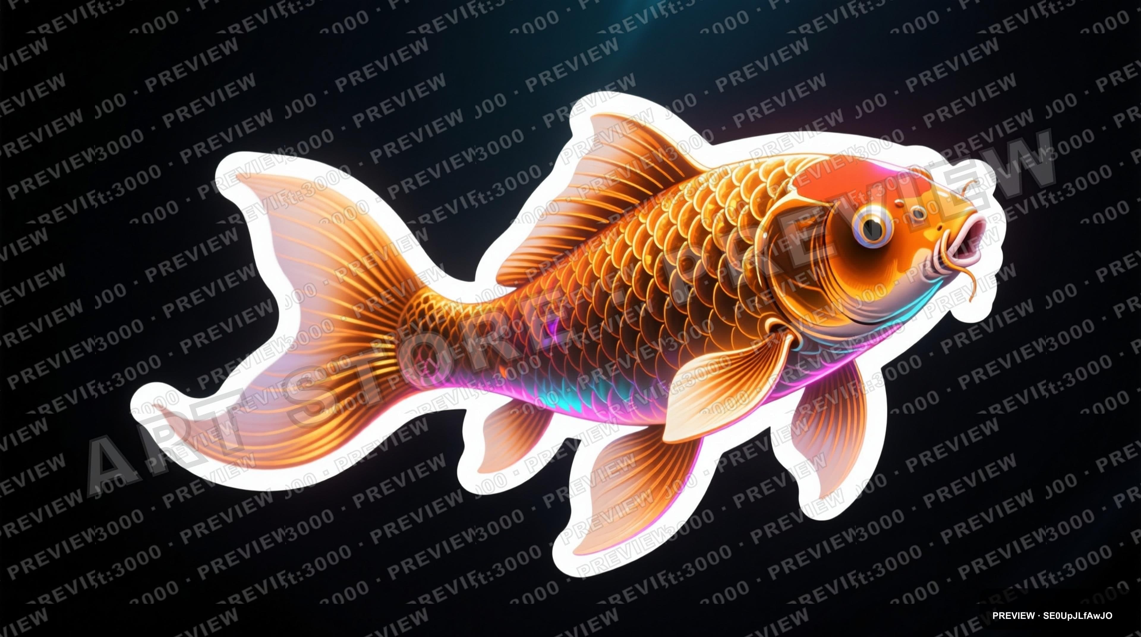 Koi Fish, Synthwave aesthetic, Sticker Art, Luxurious mood, Amber accents, Mo... — wallpaper — 3840×2144, Neon, Cinematic, Luxurious