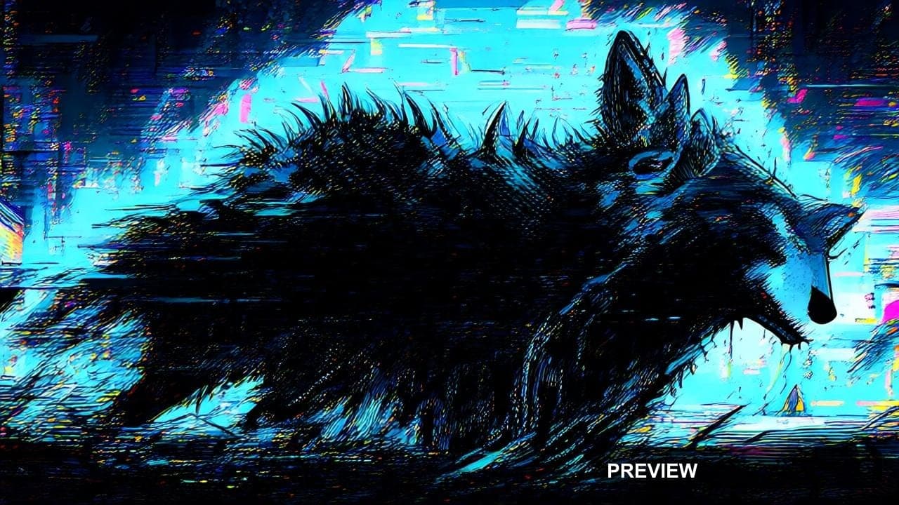 Wolves, Cyberpunk aesthetic, Stylized Illustration, Energetic mood, Black acc... — wallpaper — 1280×720, Cyberpunk, Cinematic, Energetic