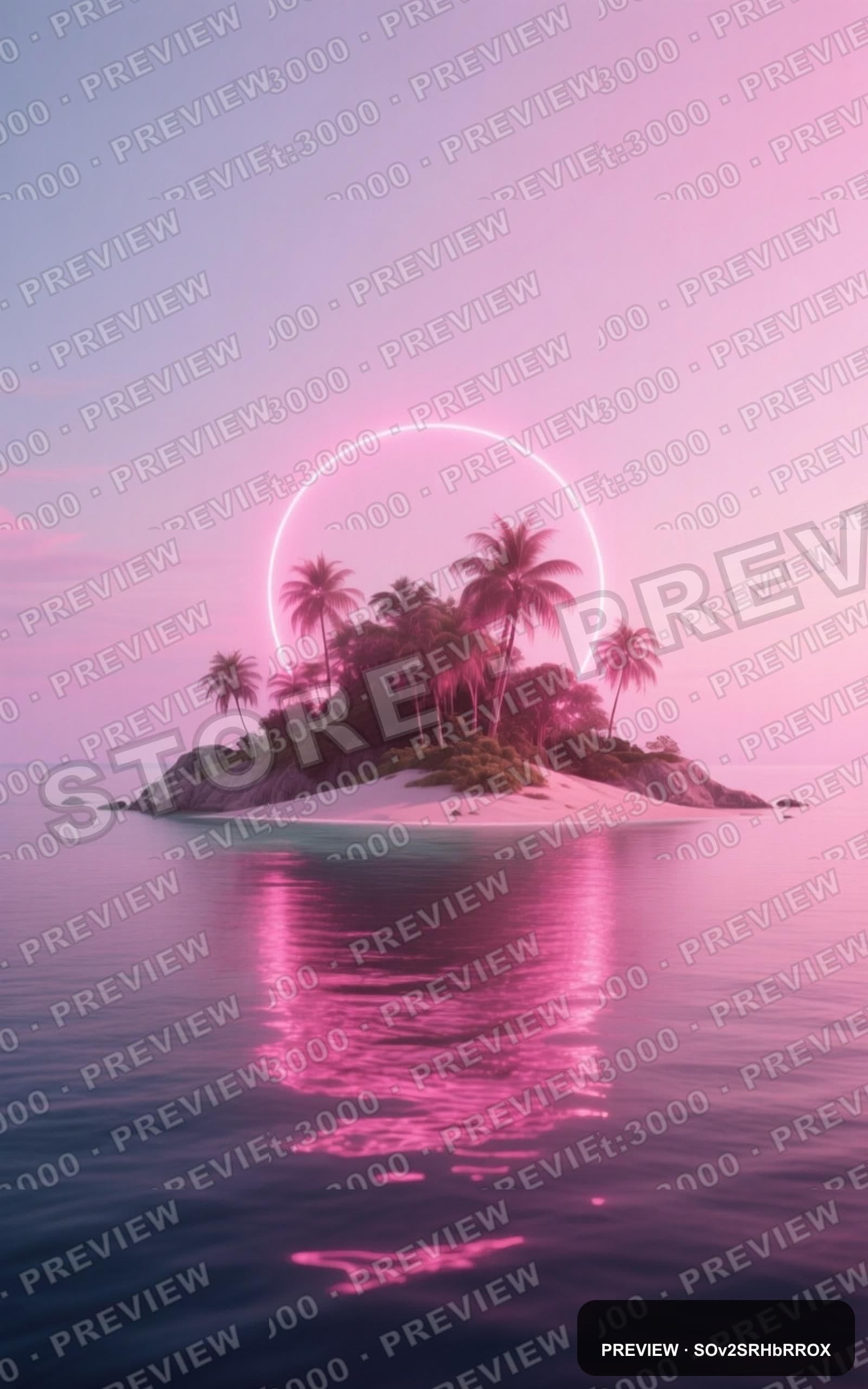 Island, Luxury aesthetic, VHS, Meditative mood, Neon Pink accents, high detai... — wallpaper — 1600×2560, Neon, Cinematic, Soft