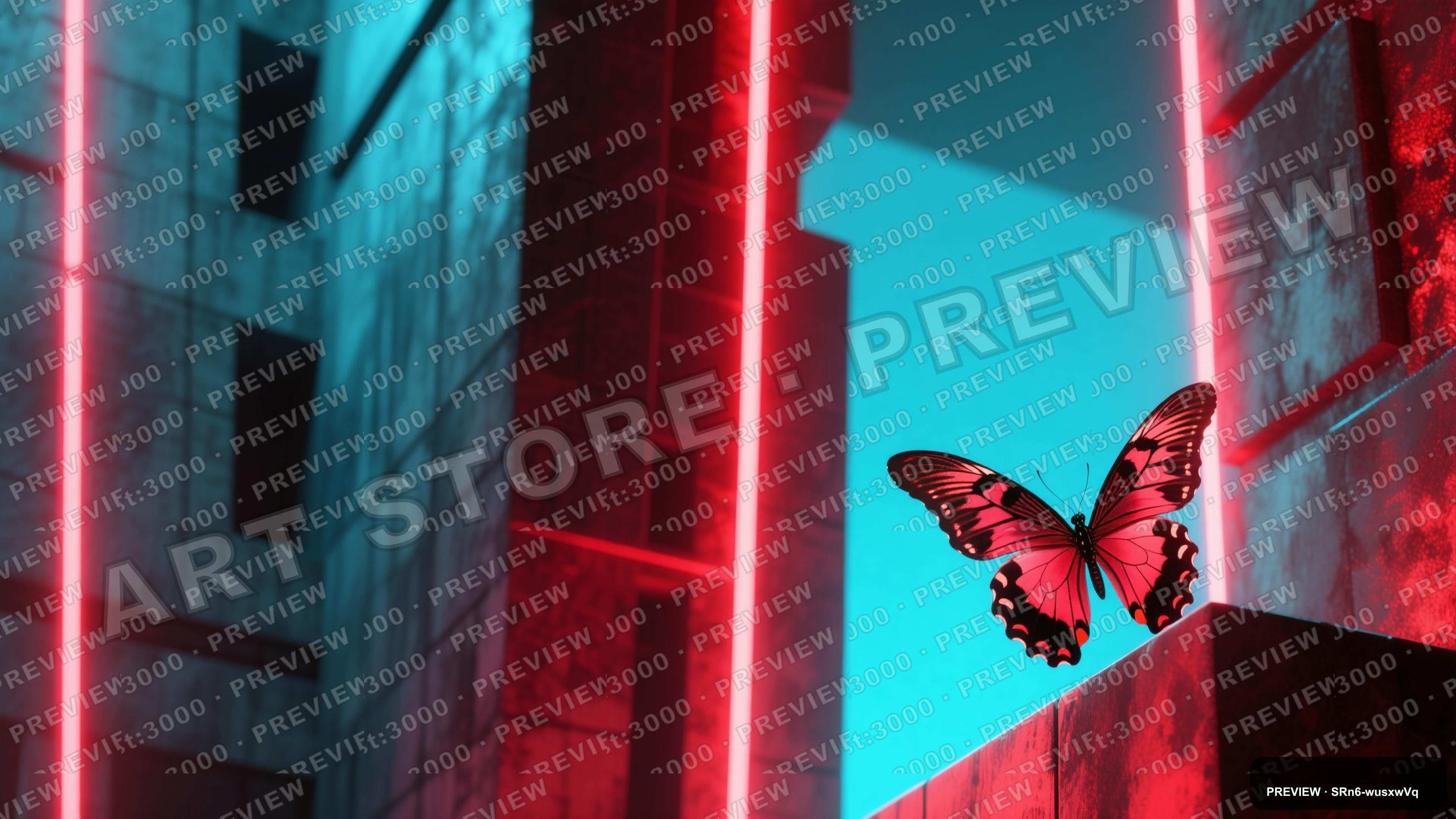 Butterflies, Synthwave aesthetic, Brutalist, Luxurious mood, Neon Red accents... — wallpaper — 3840×2160, Neon, Cinematic, Luxurious