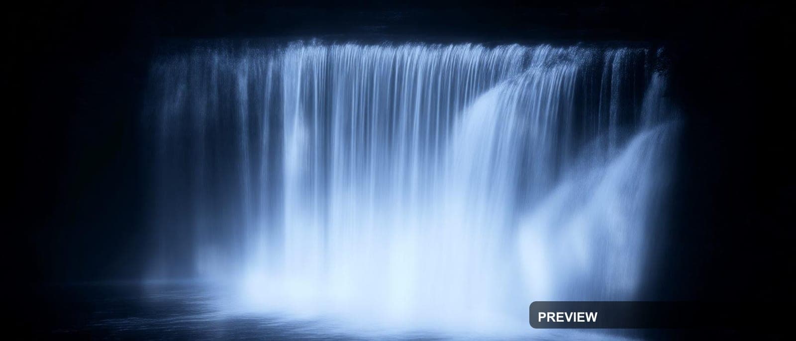 Waterfall, Chill aesthetic, Monochrome, Clean mood, High Contrast accents, Li... — wallpaper — 1680×720, Space, Cinematic, Clean
