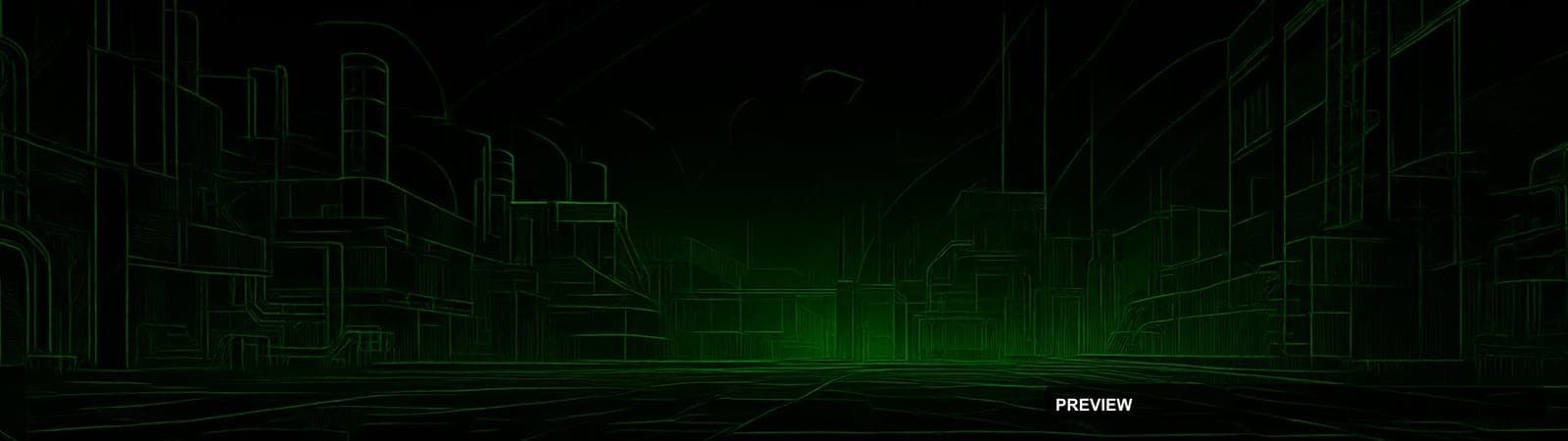 Industrial Factory, Geometric aesthetic, Line Art, Noir mood, Lime accents, F... — wallpaper — 1920×540, Neon Noir, Cinematic, Soft