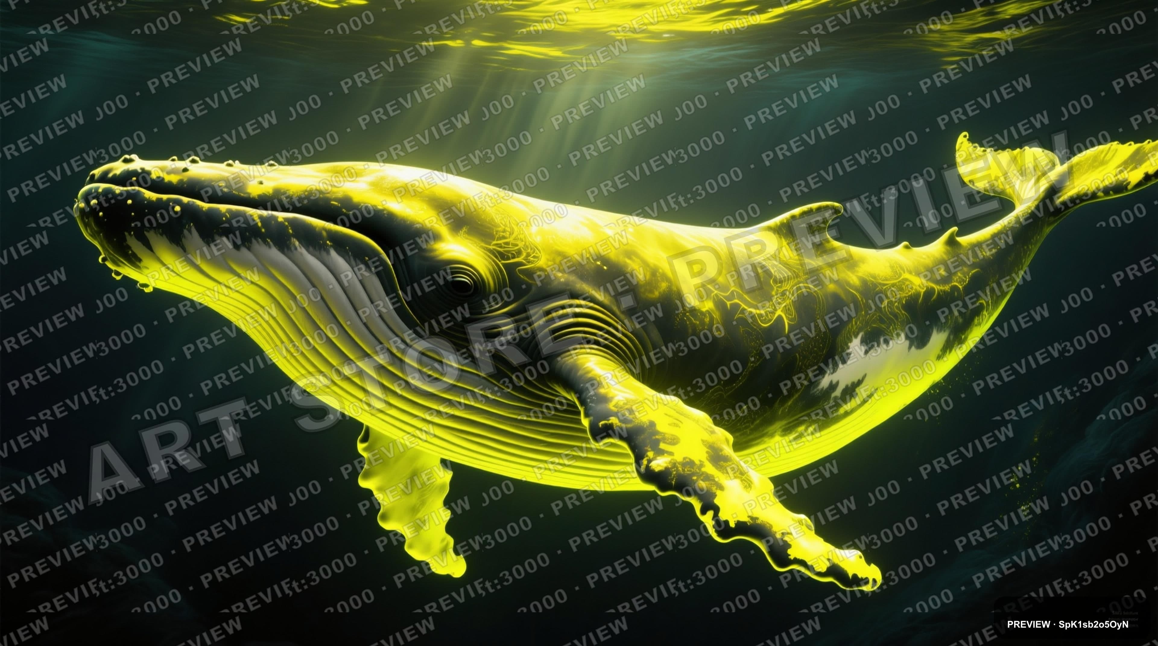 Whales, Fantasy aesthetic, Album Cover, Bold mood, Neon Yellow accents, high ... — wallpaper — 3840×2144, Neon, Cinematic, Bold