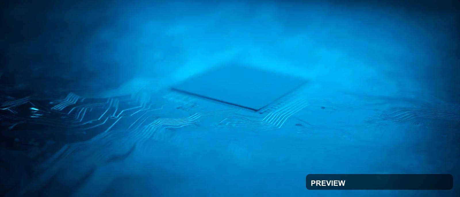 Circuit Board, Cyberpunk aesthetic, Bokeh, Minimal mood, Neon Blue accents, h... — wallpaper — 1680×720, Neon, Cinematic, Minimal