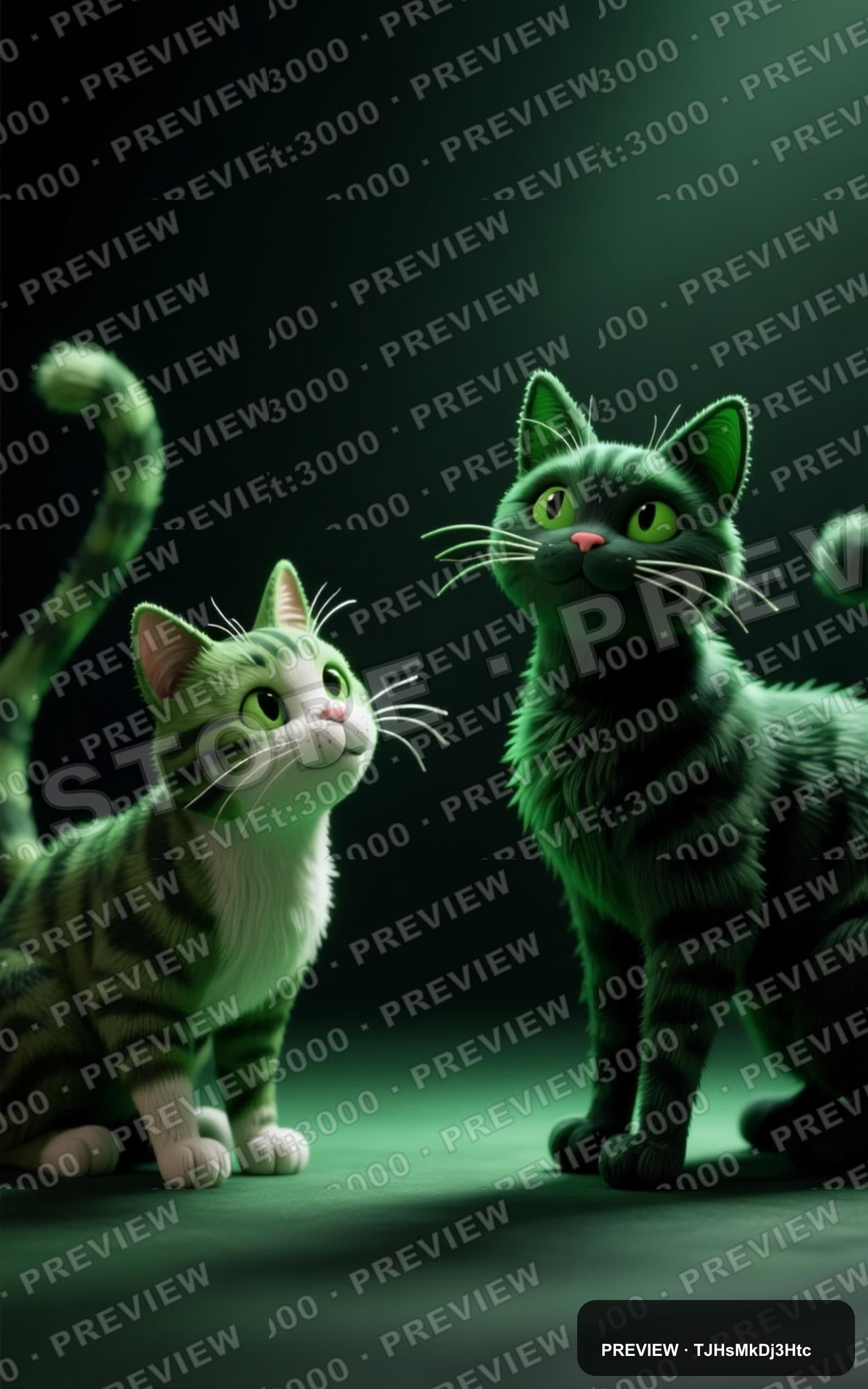 Cats, Dark aesthetic, Stop Motion, Playful mood, Green accents, high detail, ... — wallpaper — 1600×2560, Space, Cinematic, Dark