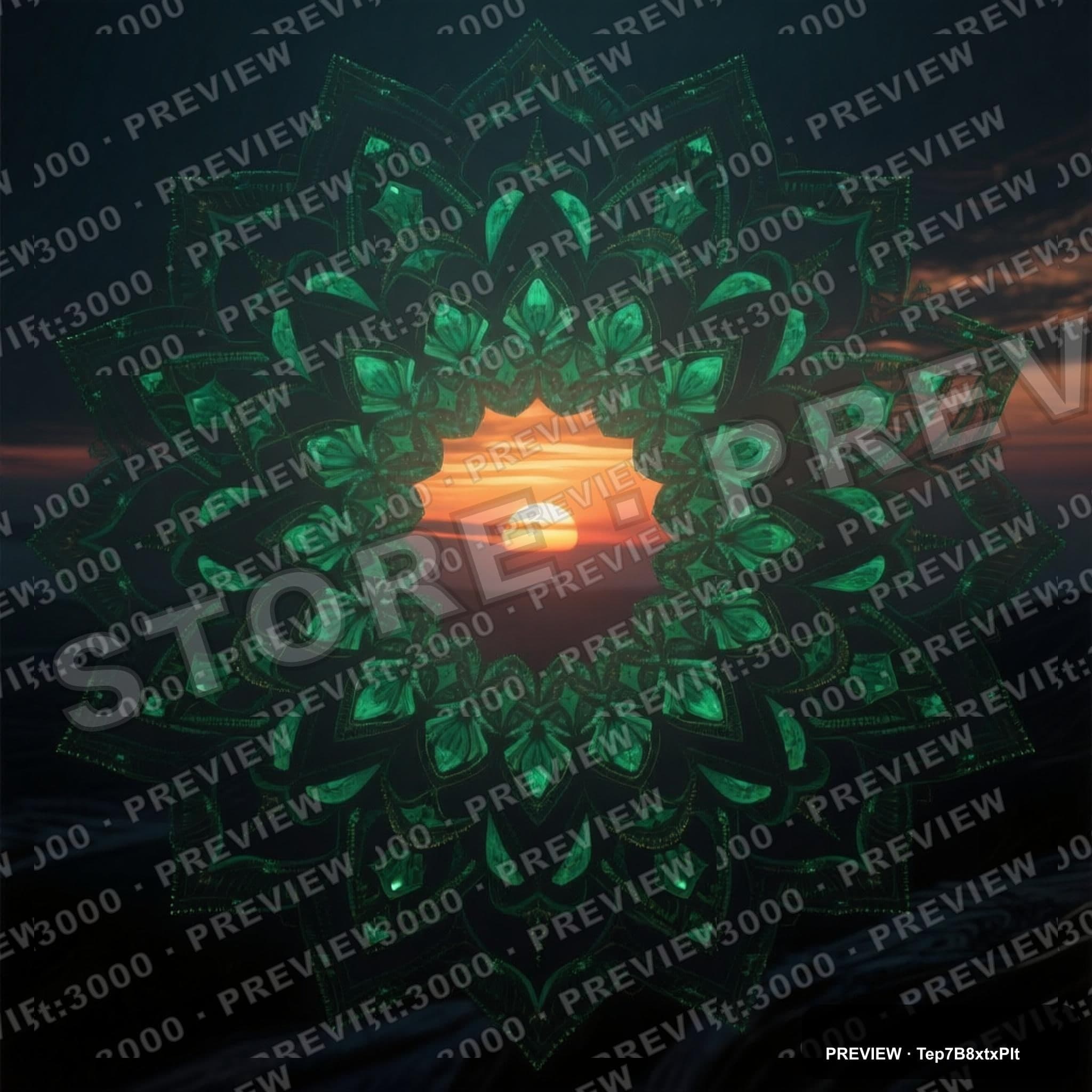 Sunset, Dark aesthetic, Airbrush, Serene mood, Emerald accents, Kaleidoscope ... — wallpaper — 2048×2048, Space, Cinematic, Serene