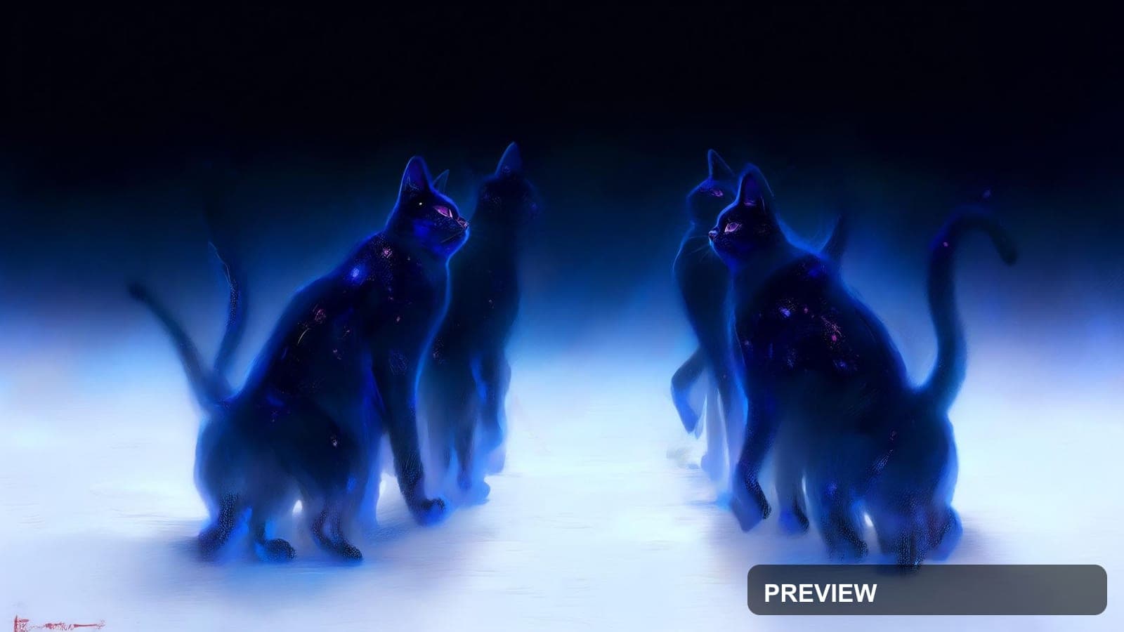 Cats, Spacepunk aesthetic, Acrylic Painting, Mysterious mood, Gray accents, h... — wallpaper — 1920×1080, Space, Cinematic, Mysterious