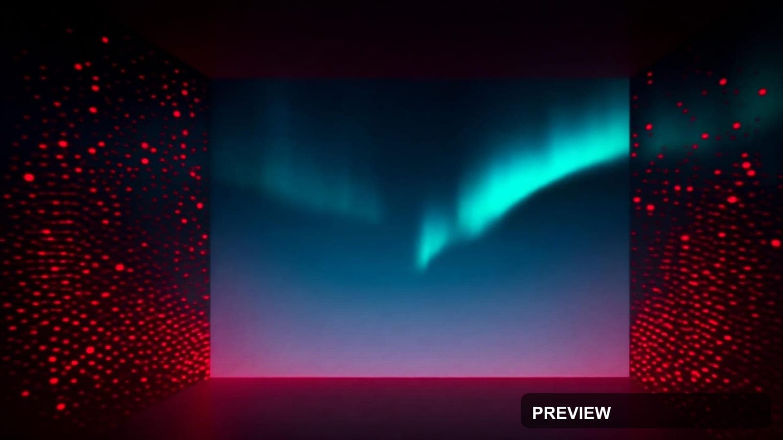 Aurora, Steampunk aesthetic, Bauhaus, Minimal mood, Neon Red accents, Dots pa... — wallpaper — 1920×1080, Neon, Cinematic, Minimal