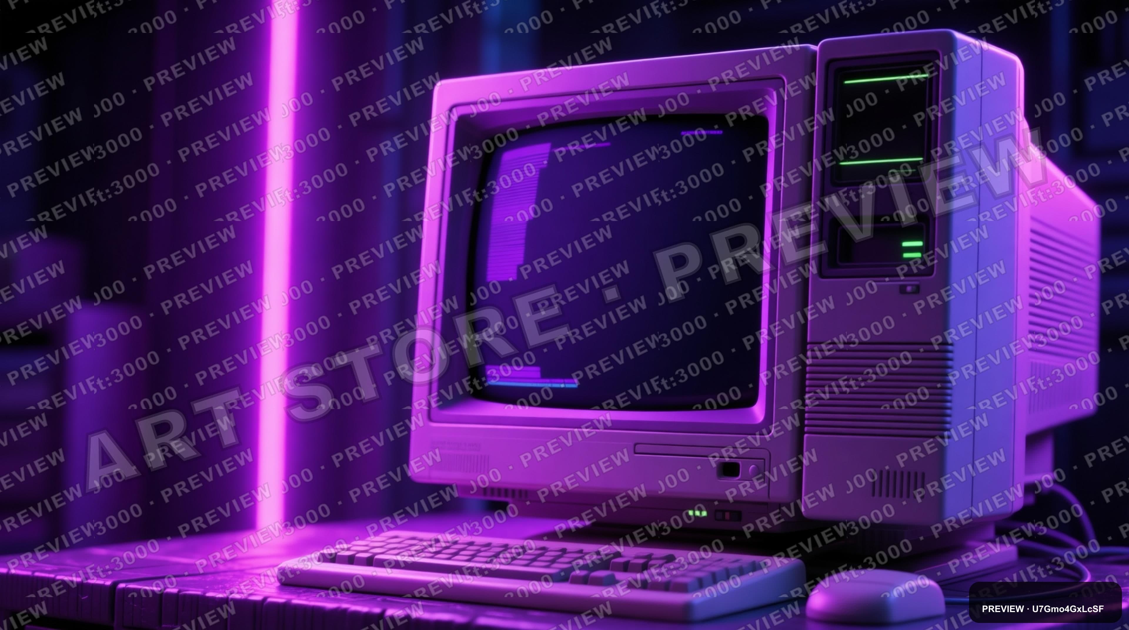 CRT Monitor, Retro Futurism aesthetic, Stop Motion, Moody mood, Neon Violet a... — wallpaper — 3840×2144, Neon, Cinematic, Moody