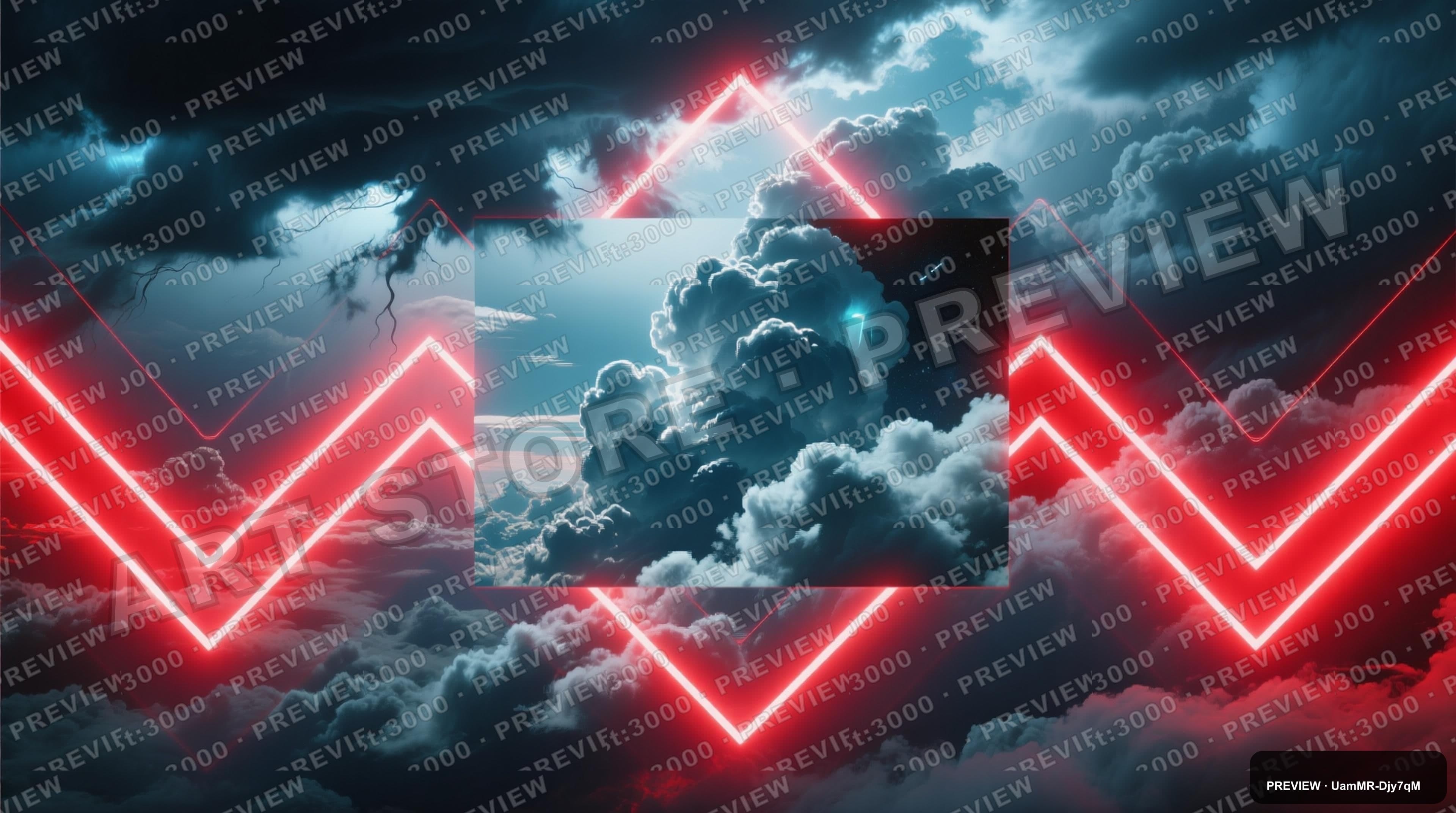 Storm Clouds, Spacepunk aesthetic, Collage, Dreamy mood, Neon Red accents, Ch... — wallpaper — 3840×2144, Neon, Cinematic, Dreamy