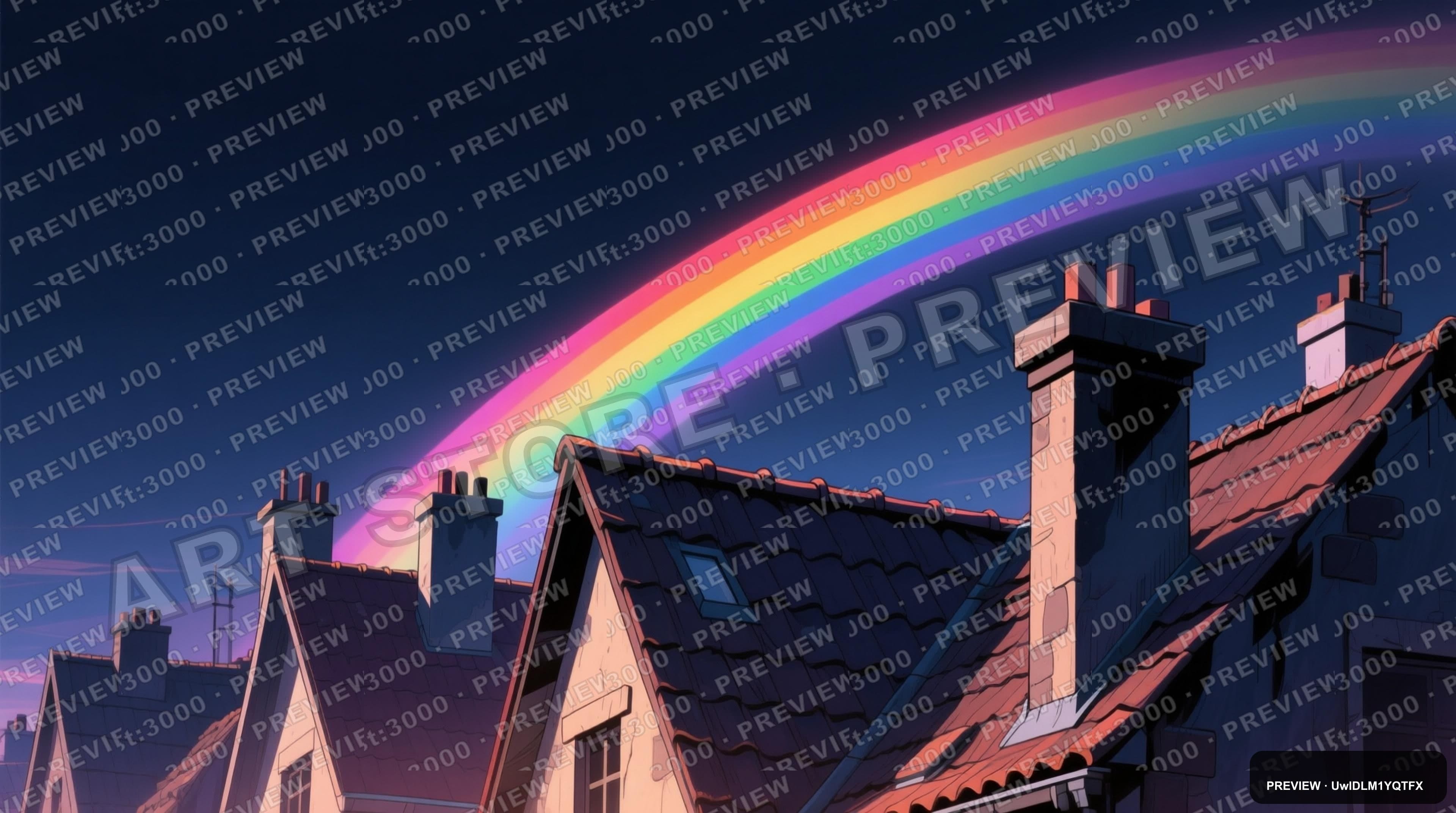 Rooftops, Dark aesthetic, Cel Shaded, Meditative mood, Rainbow accents, high ... — wallpaper — 3840×2144, Space, Cinematic, Dark
