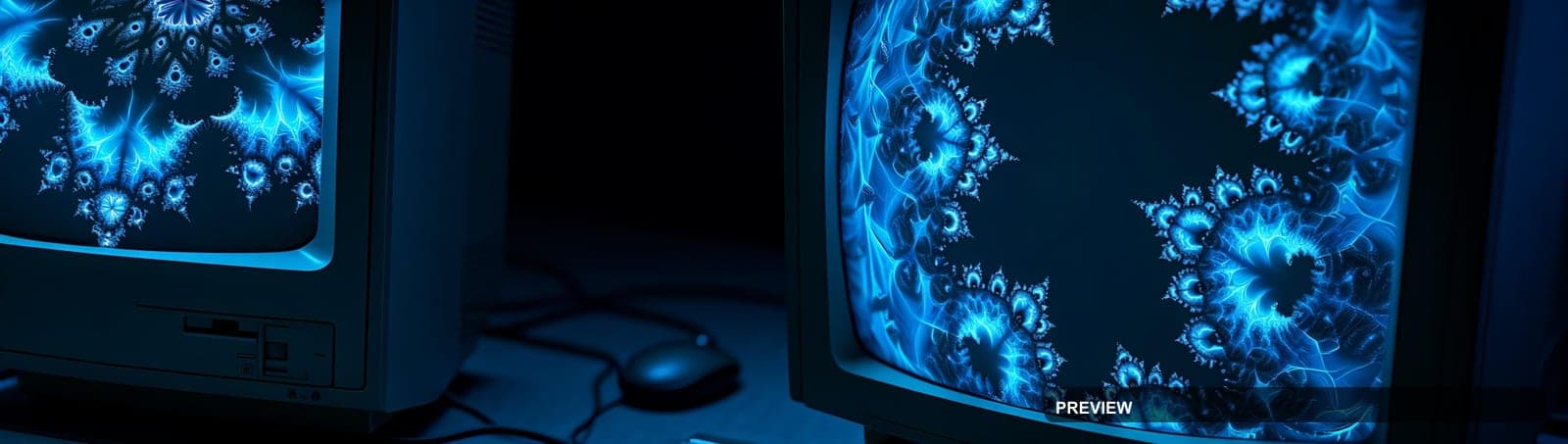 Night, Tech aesthetic, CRT, Meditative mood, Ice Tones accents, Fractals patt... — wallpaper — 3840×1088, Space, Cinematic, Soft