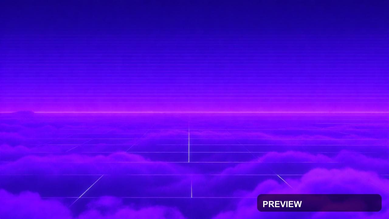 Cloudscape, Neon aesthetic, Wireframe, Meditative mood, Neon Purple accents, ... — wallpaper — 1280×720, Neon, Cinematic, Soft