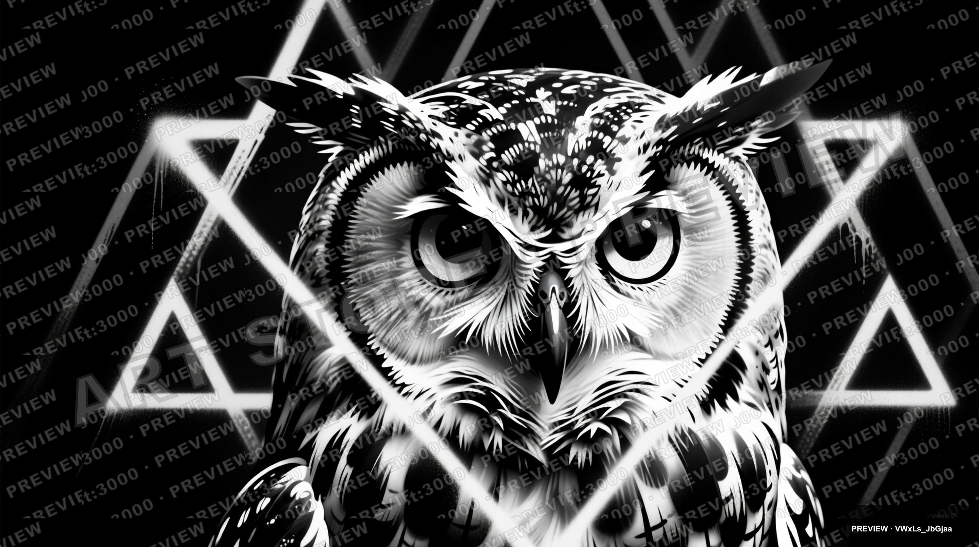Owls, Maximal aesthetic, Spray Paint, Dark mood, Duotone accents, Triangles p... — wallpaper — 3840×2144, Space, Cinematic, Dark