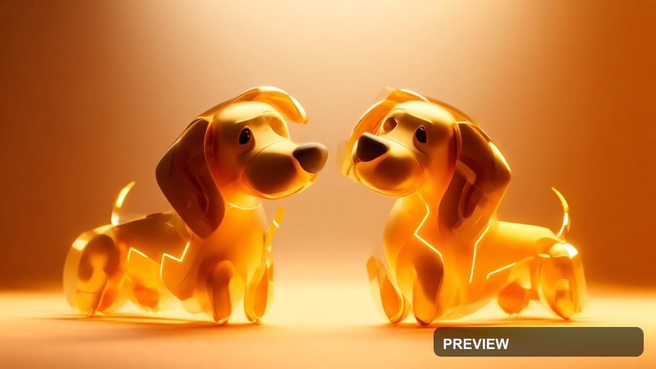 Dogs, Tech aesthetic, Abstract, Cozy mood, Gold accents, high detail, ultra c... — wallpaper — 1280×720, Space, Cinematic, Cozy