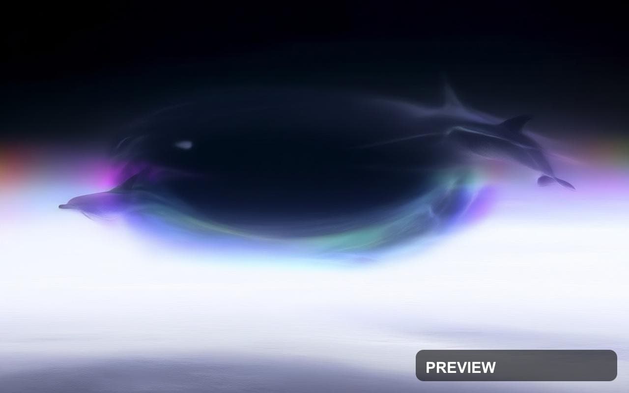 Dolphins, Space aesthetic, Charcoal, Dreamy mood, Rainbow accents, high detai... — wallpaper — 1280×800, Space, Cinematic, Dreamy