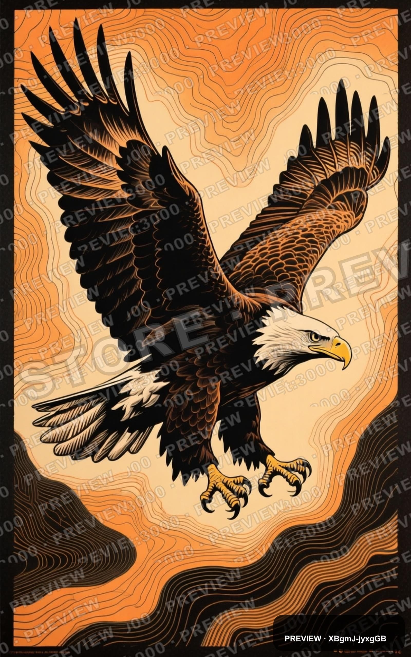 Eagles, Retro Futurism aesthetic, Lithograph, Moody mood, Amber accents, Topo... — wallpaper — 1600×2560, Space, Cinematic, Moody