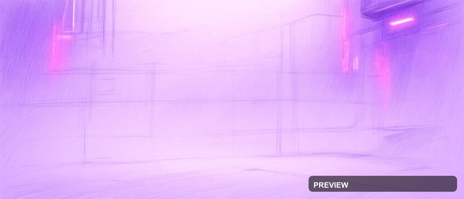 Mist, Cyberpunk aesthetic, Pencil Sketch, Soft mood, Neon Purple accents, hig... — wallpaper — 1680×720, Neon, Cinematic, Soft