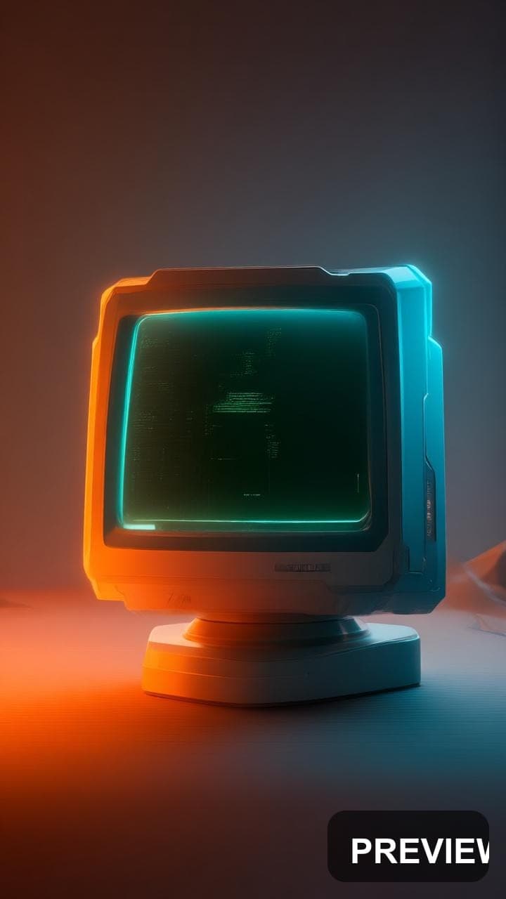 CRT Monitor, Solarpunk aesthetic, 3D Render, Energetic mood, Earth Tones acce... — wallpaper — 720×1280, Space, Cinematic, Energetic