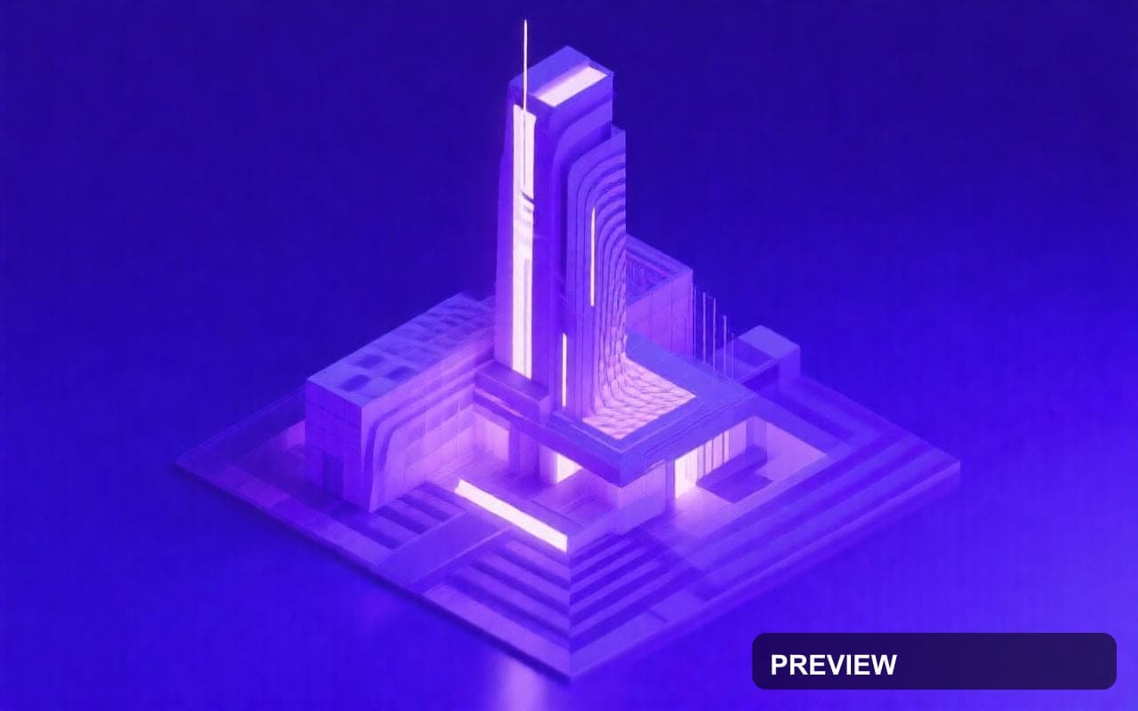 Futuristic Architecture, Mystic aesthetic, Isometric, Serene mood, Violet acc... — wallpaper — 1280×800, Space, Cinematic, Serene