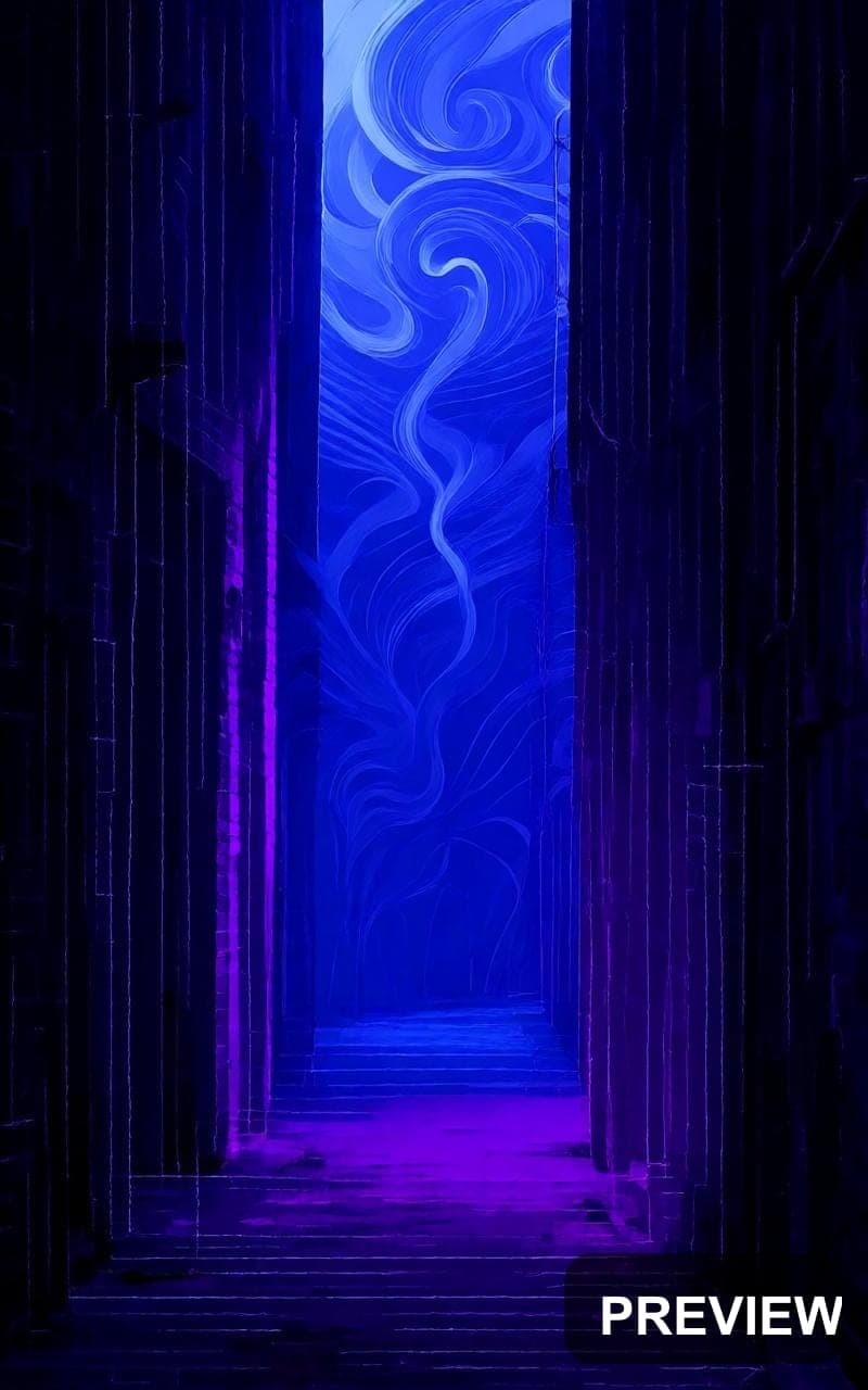 Alley, Mythic aesthetic, Oil Painting, Bold mood, Neon Violet accents, Smoke ... — wallpaper — 800×1280, Neon, Cinematic, Bold