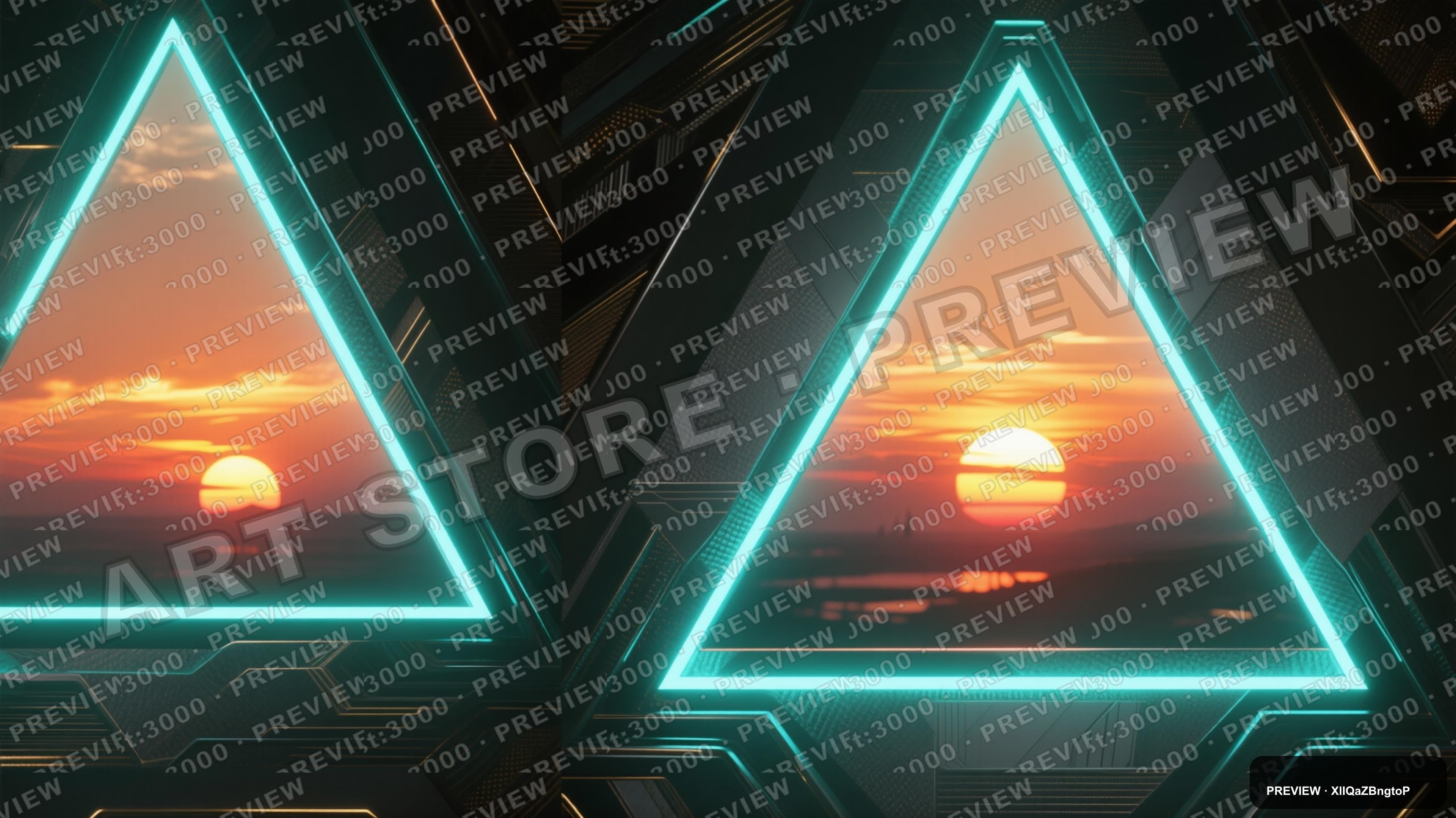 Sunset, Cyberpunk aesthetic, Album Cover, Luxurious mood, Gray accents, Trian... — wallpaper — 3840×2160, Neon, Cinematic, Luxurious