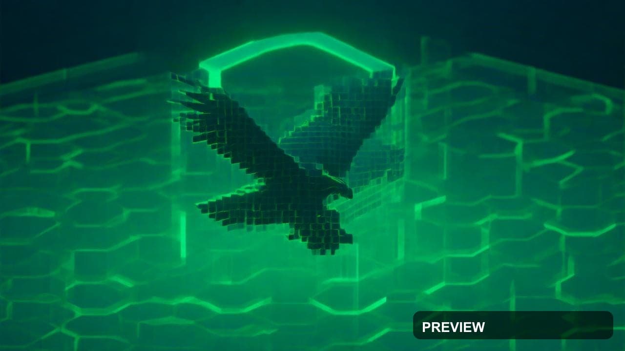 Eagles, Vaporwave aesthetic, Isometric, Epic mood, Neon Green accents, Hexago... — wallpaper — 1280×720, Neon, Cinematic, Soft