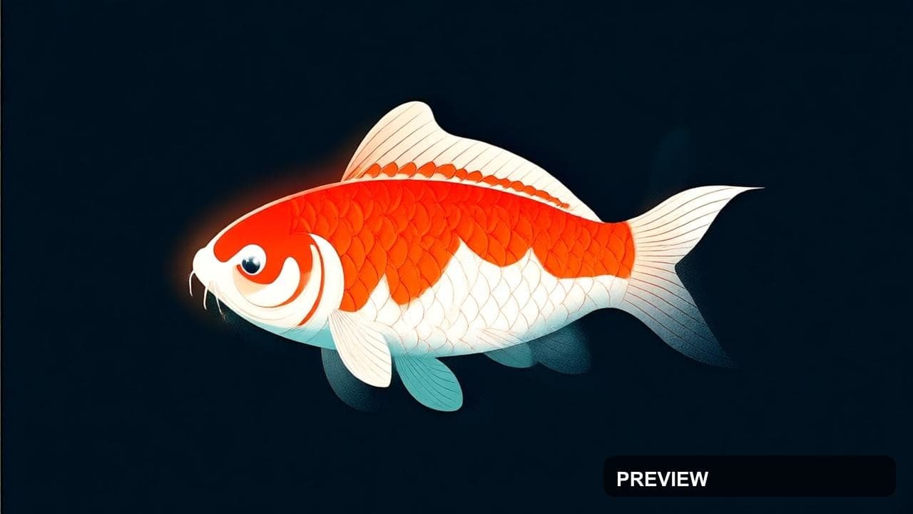 Koi Fish, Industrial aesthetic, Flat Design, Playful mood, High Contrast acce... — wallpaper — 1280×720, Space, Cinematic, Soft