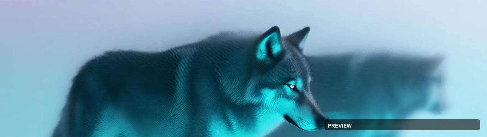 Wolves, Synthwave aesthetic, Charcoal, Soft mood, Turquoise accents, Modern v... — wallpaper — 1920×540, Synthwave, Cinematic, Soft
