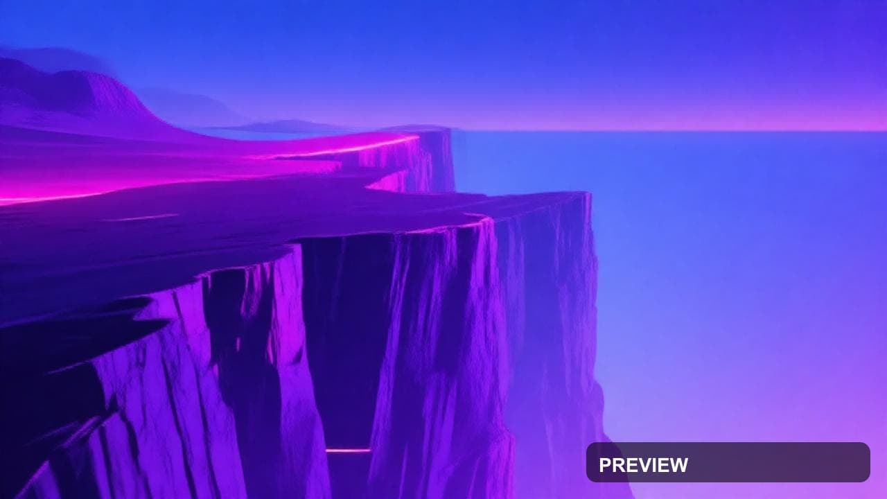 Cliffside, Synthwave aesthetic, Gradient, Energetic mood, Neon Magenta accent... — wallpaper — 1280×720, Neon, Cinematic, Energetic