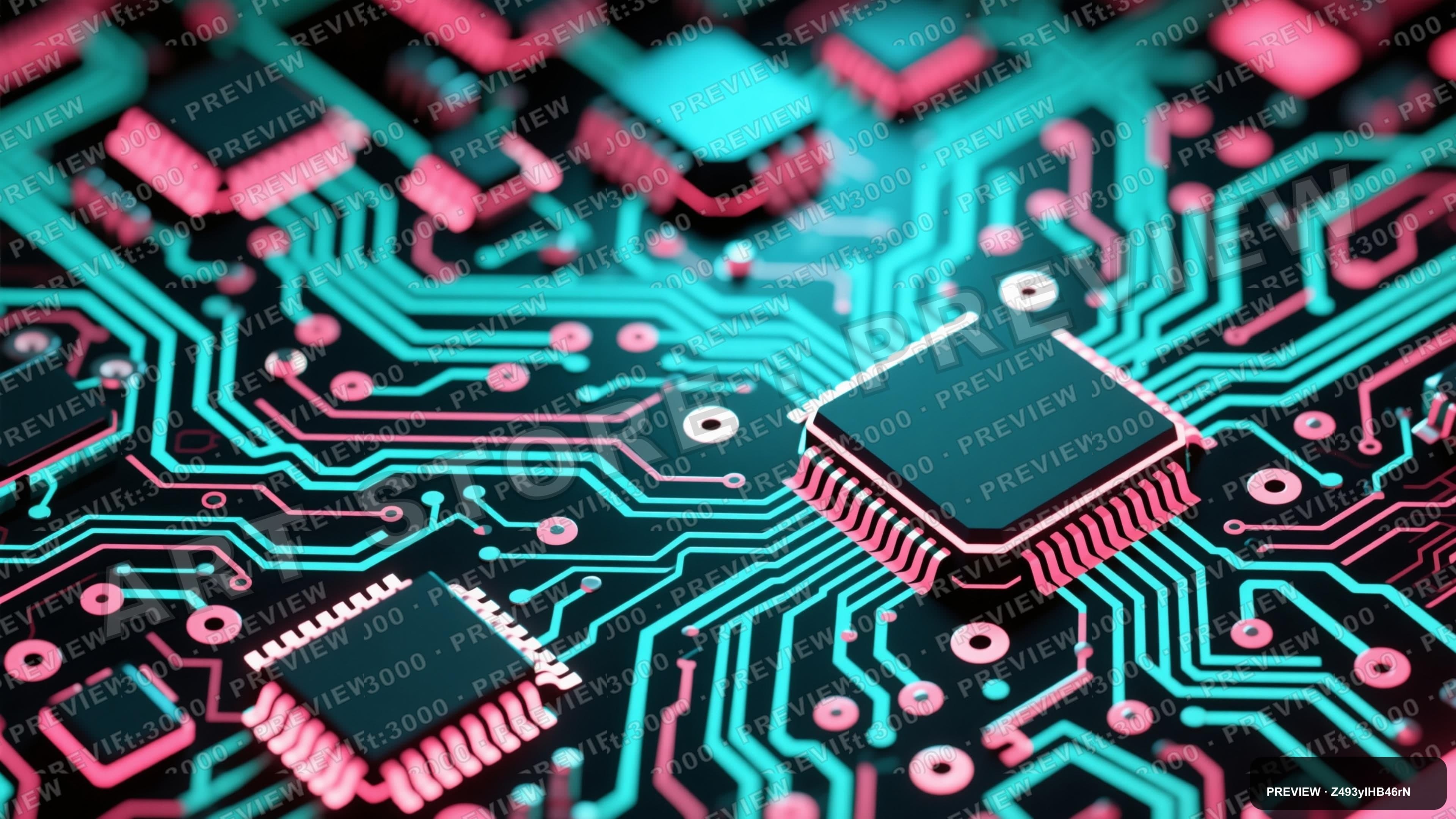 Circuit Board, Retro Arcade aesthetic, Flat Design, Clean mood, Duotone accen... — wallpaper — 3840×2160, Neon, Cinematic, Clean