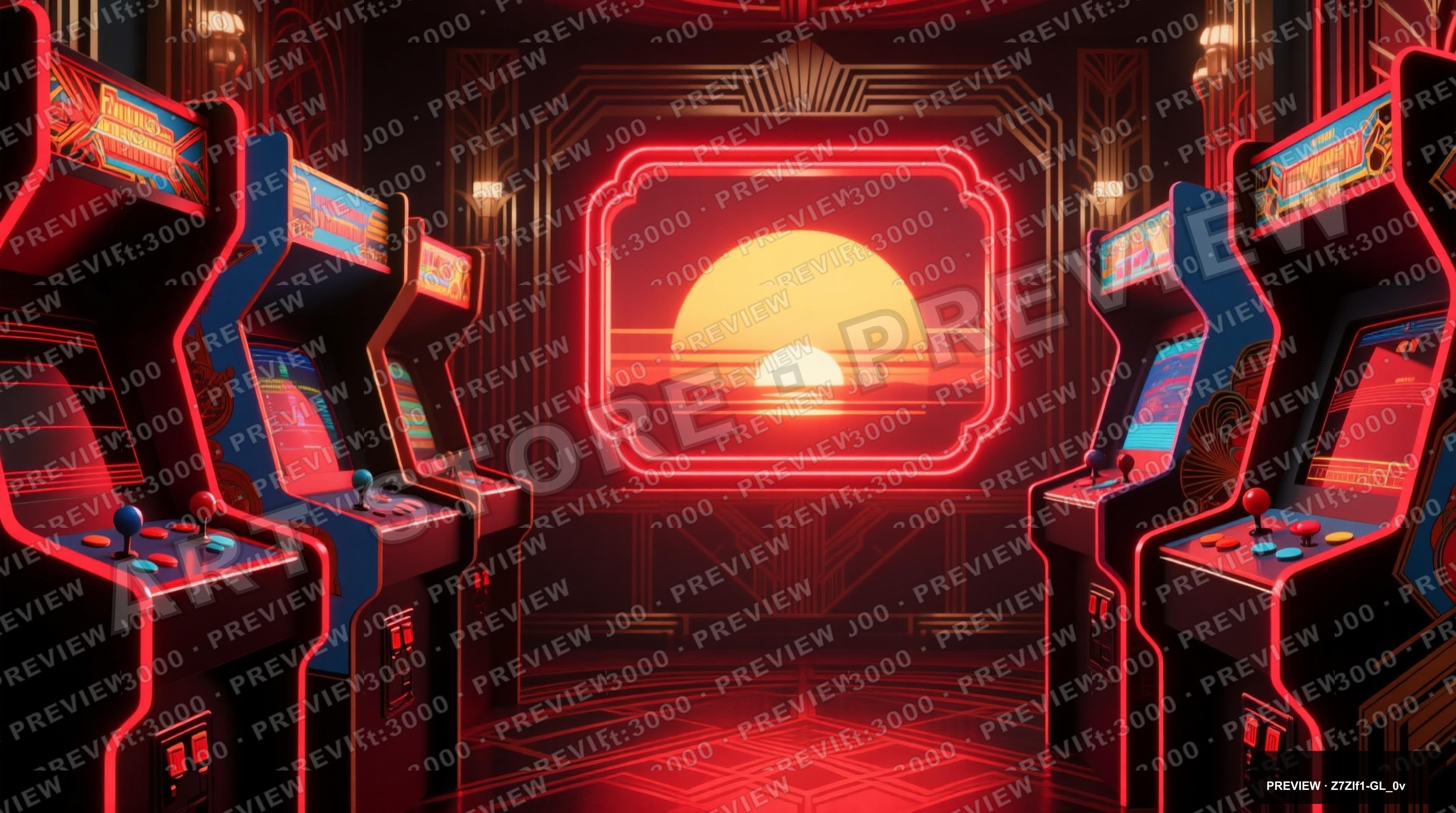 Sunrise, Retro Arcade aesthetic, Graphic Design, Luxurious mood, Neon Red acc... — wallpaper — 3840×2144, Neon, Cinematic, Luxurious