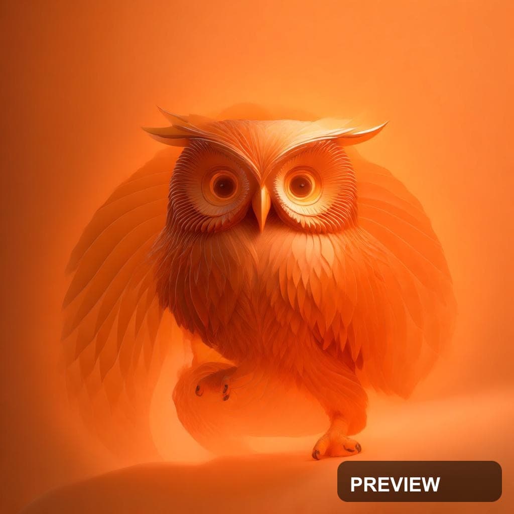 Owls, Epic aesthetic, Bauhaus, Cozy mood, Orange accents, Spirals pattern, hi... — wallpaper — 1024×1024, Space, Cinematic, Cozy