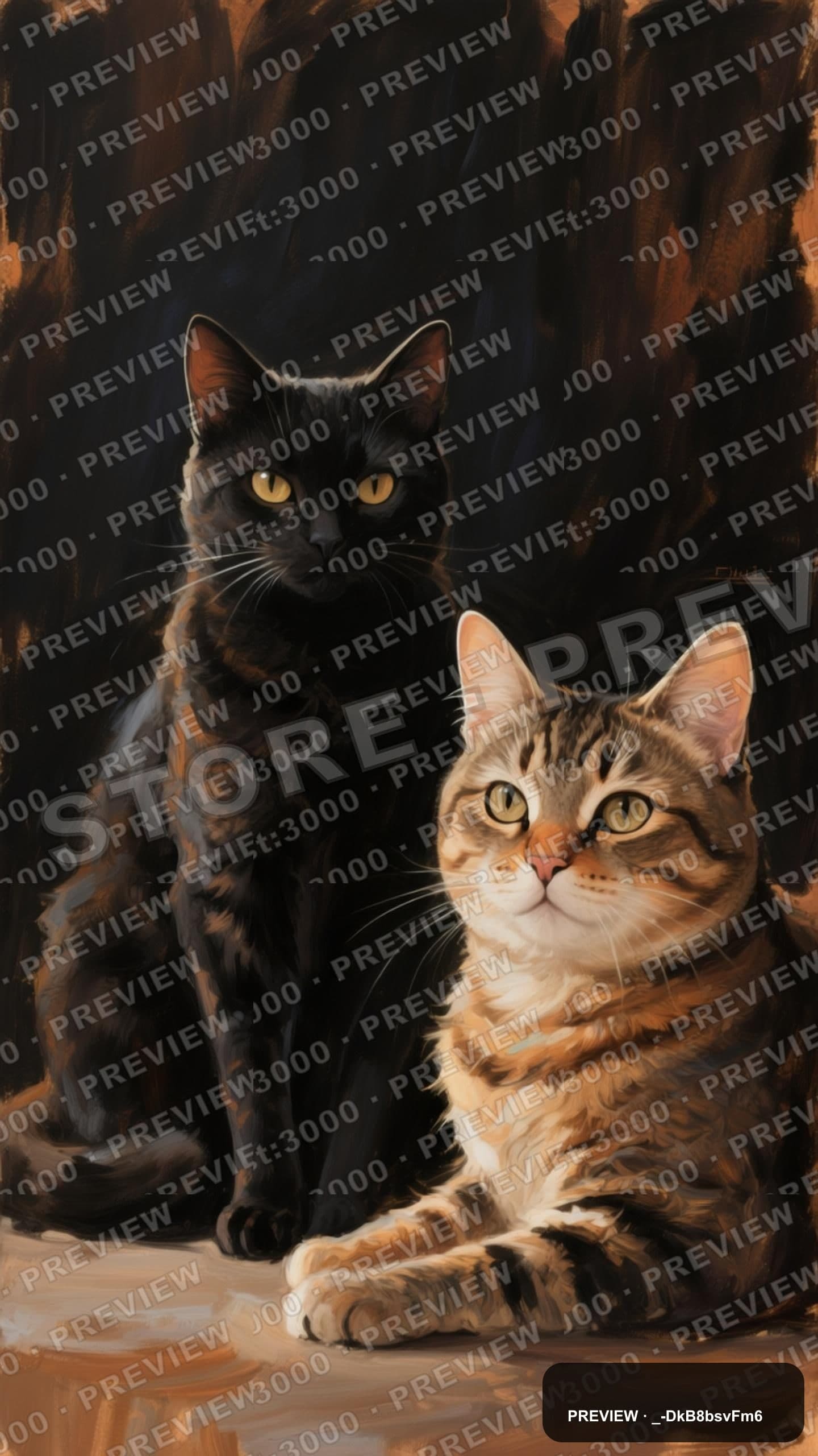 Cats, Chill aesthetic, Oil Painting, Noir mood, Earth Tones accents, high det... — wallpaper — 1440×2560, Neon Noir, Cinematic, Soft
