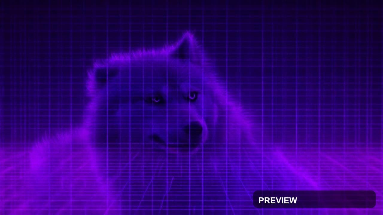 Wolves, Dreamcore aesthetic, Cinematic, Bold mood, Neon Violet accents, Retro... — wallpaper — 1280×720, Neon, Cinematic, Bold