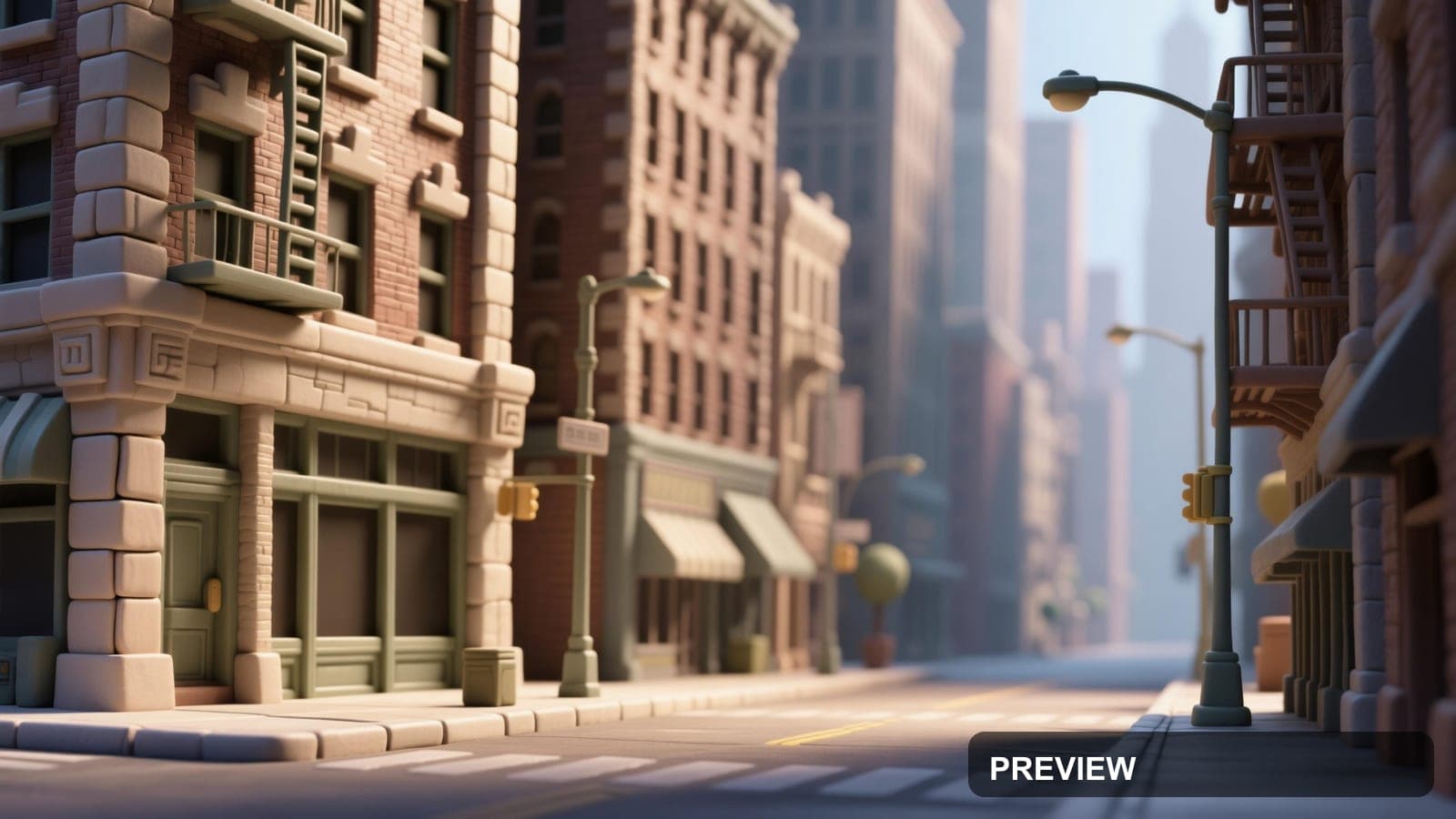 Downtown, Maximal aesthetic, Claymation, Clean mood, Muted accents, high deta... — wallpaper — 3840×2160, Space, Cinematic, Clean