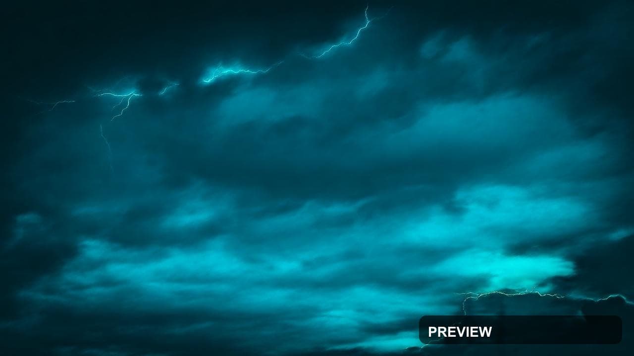 Storm Clouds, Cyberpunk aesthetic, Bauhaus, Bold mood, Neon Teal accents, hig... — wallpaper — 1280×720, Neon, Cinematic, Bold