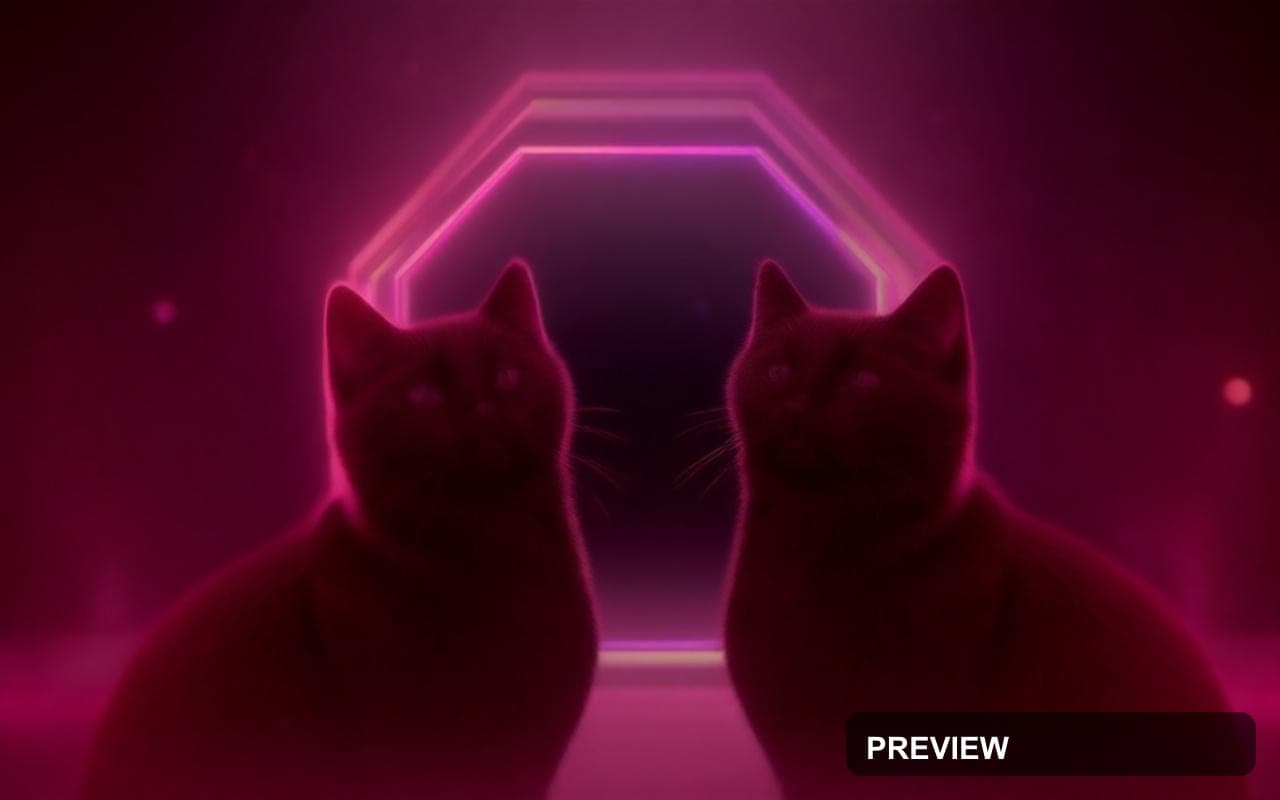 Cats, Neon aesthetic, Bokeh, Mysterious mood, Brown accents, Hexagons pattern... — wallpaper — 1280×800, Neon, Cinematic, Mysterious