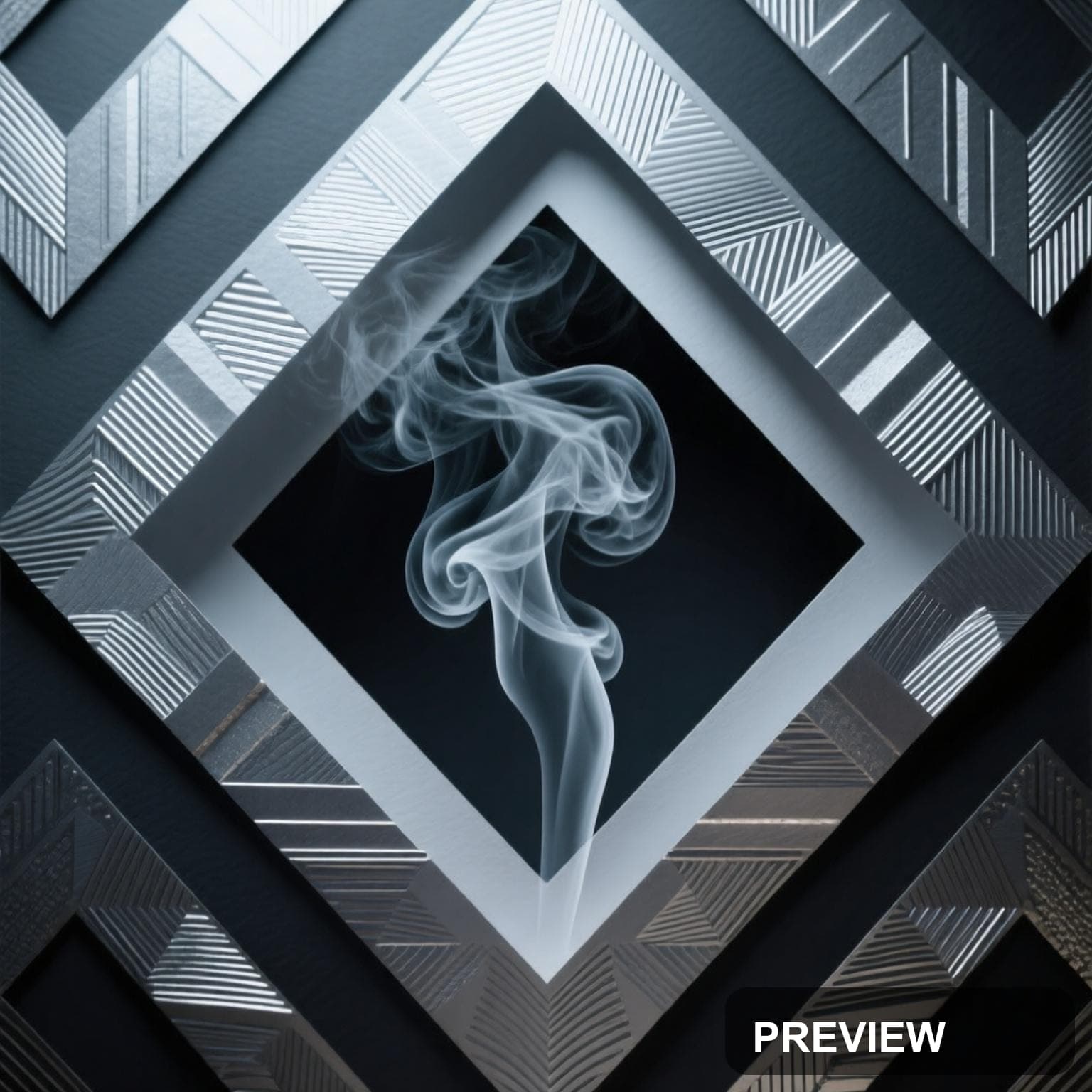 Smoke, Tech aesthetic, Paper Cut, Moody mood, Silver accents, Chevron pattern... — wallpaper — 1536×1536, Space, Cinematic, Moody