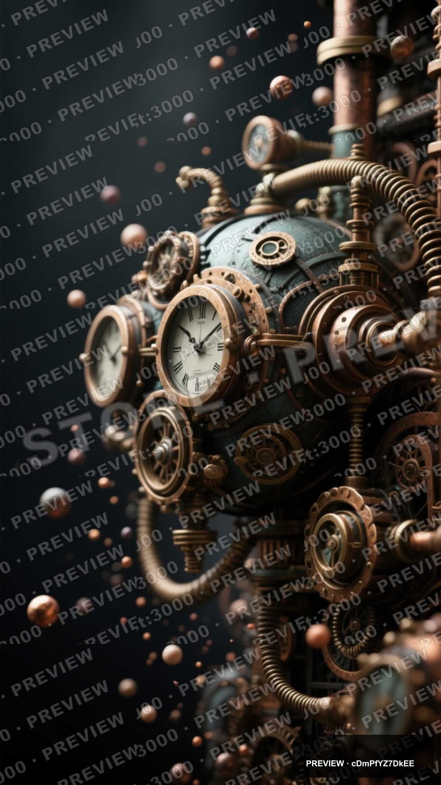 Particles, Steampunk aesthetic, High Contrast, Clean mood, Muted accents, hig... — wallpaper — 1440×2560, Space, Cinematic, Clean