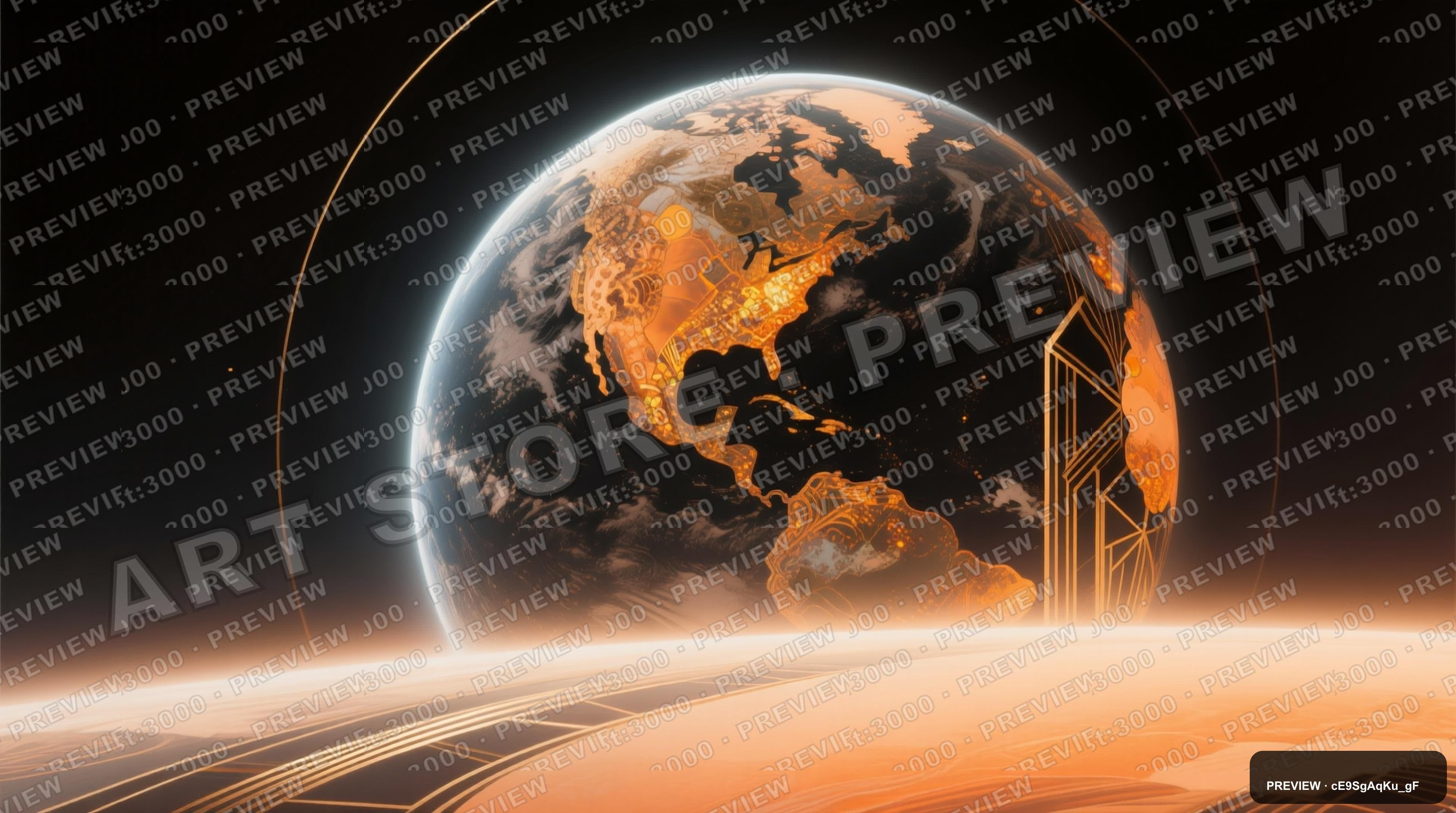 Planet, Dreamcore aesthetic, Sticker Art, Minimal mood, Amber accents, Art De... — wallpaper — 3840×2144, Space, Cinematic, Minimal