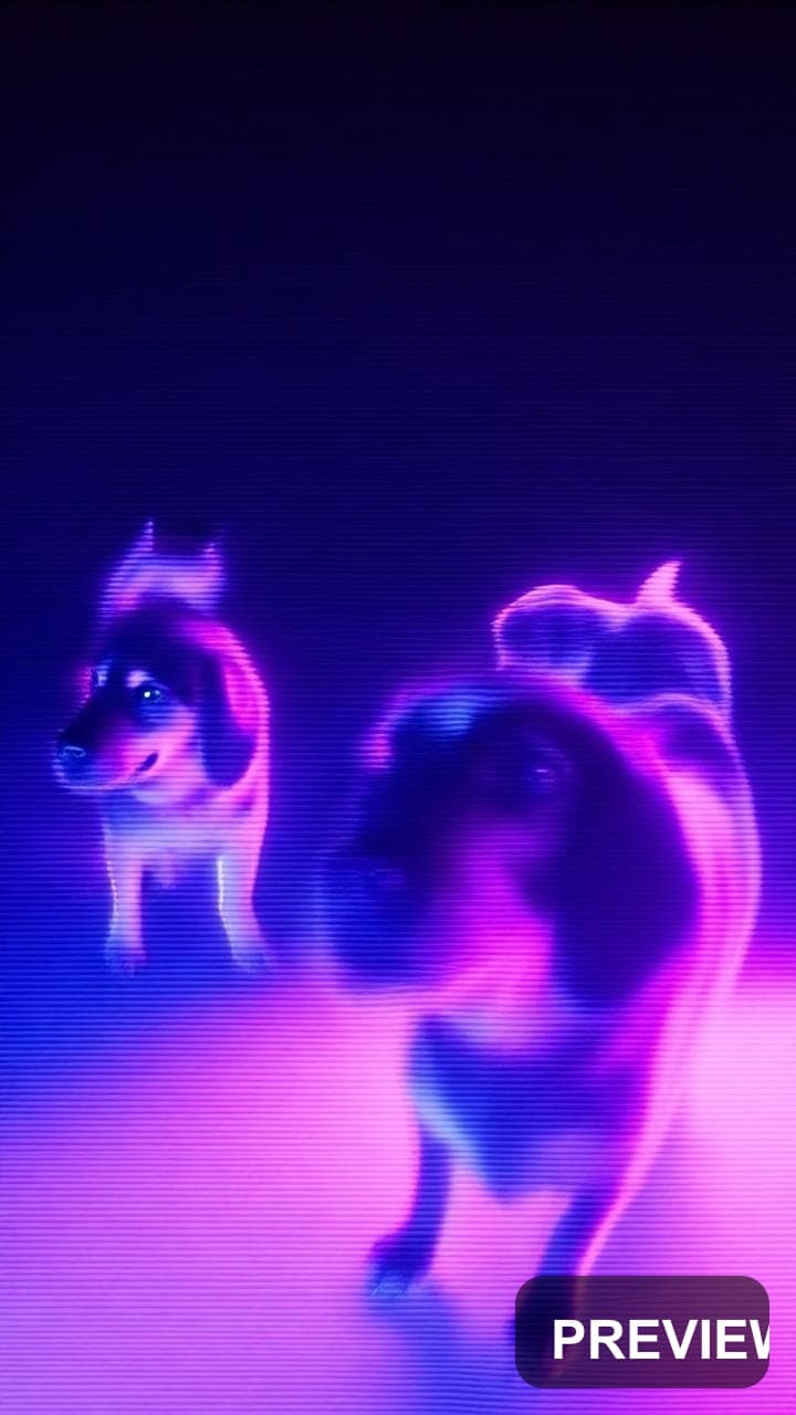 Dogs, Vaporwave aesthetic, Film Grain, Dreamy mood, High Contrast accents, Sc... — wallpaper — 720×1280, Vaporwave, Cinematic, Dreamy